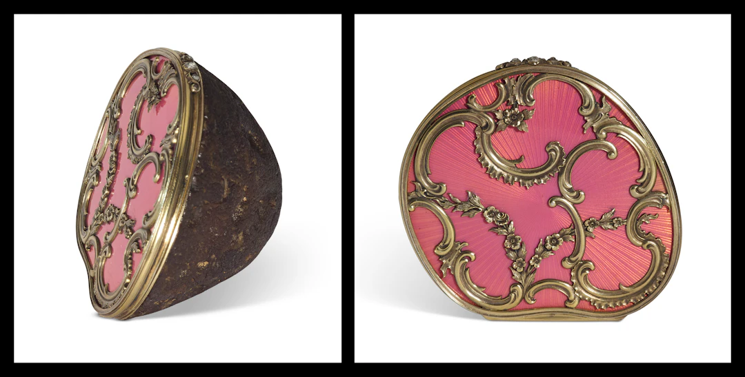 A Rare Imperial Jeweled and Enameled Silver-Mounted Dinosaur Gastrolith