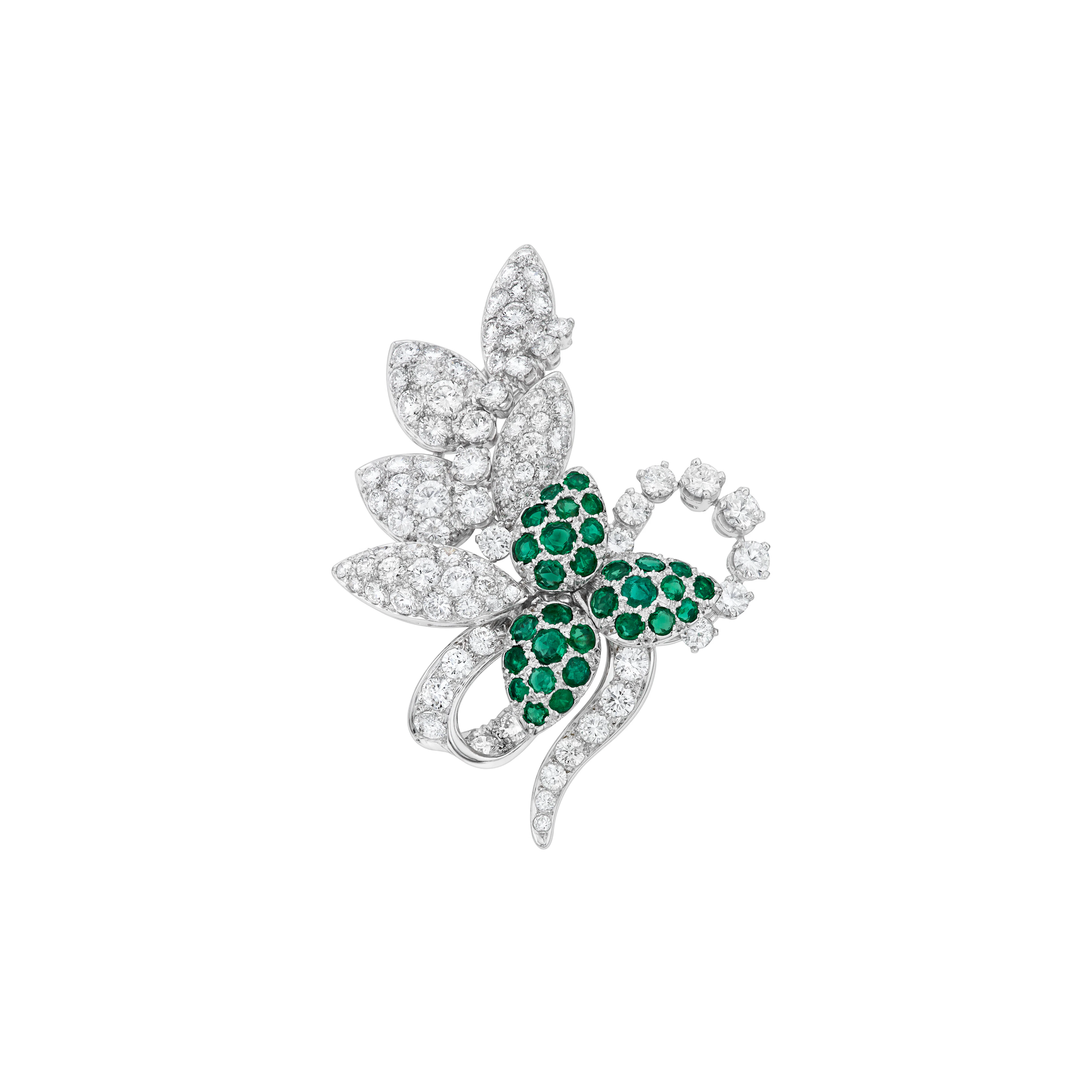Harry Winston Emerald and Diamond Brooch