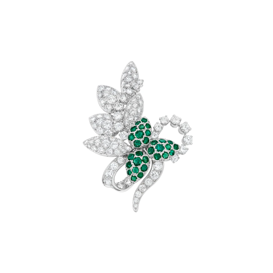 Harry Winston Emerald and Diamond Brooch