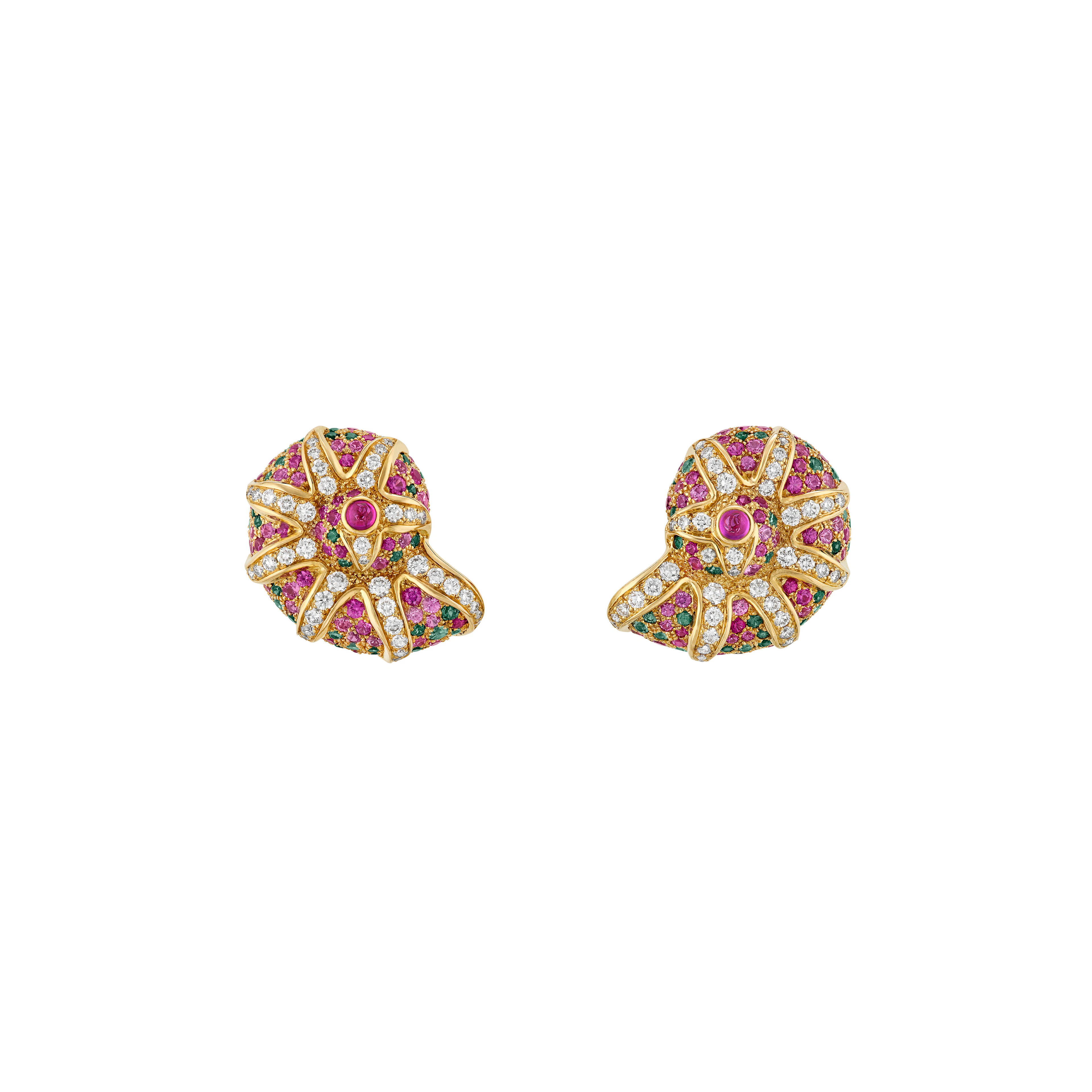 Tiffany & Co. Colored Sapphire and Diamond Seashell Earrings