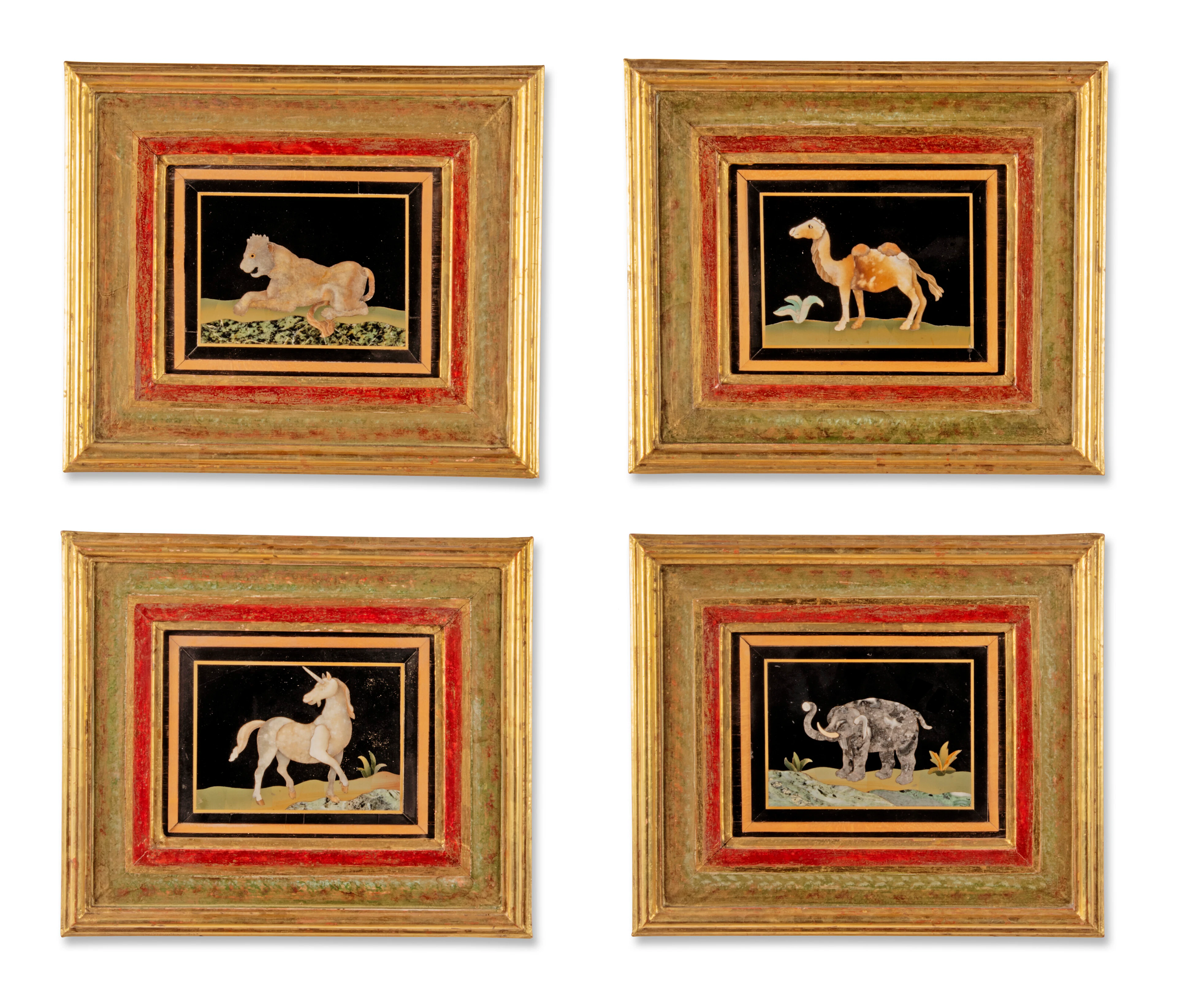 A Set of Four Italian Pietra Dura Plaques