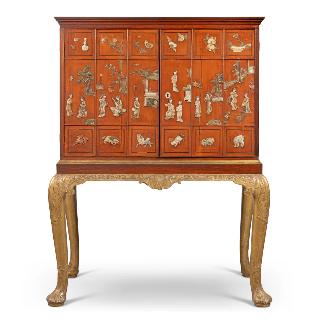 A George Ii Chinese Soapstone-Mounted, East Indian Rosewood and Giltwood