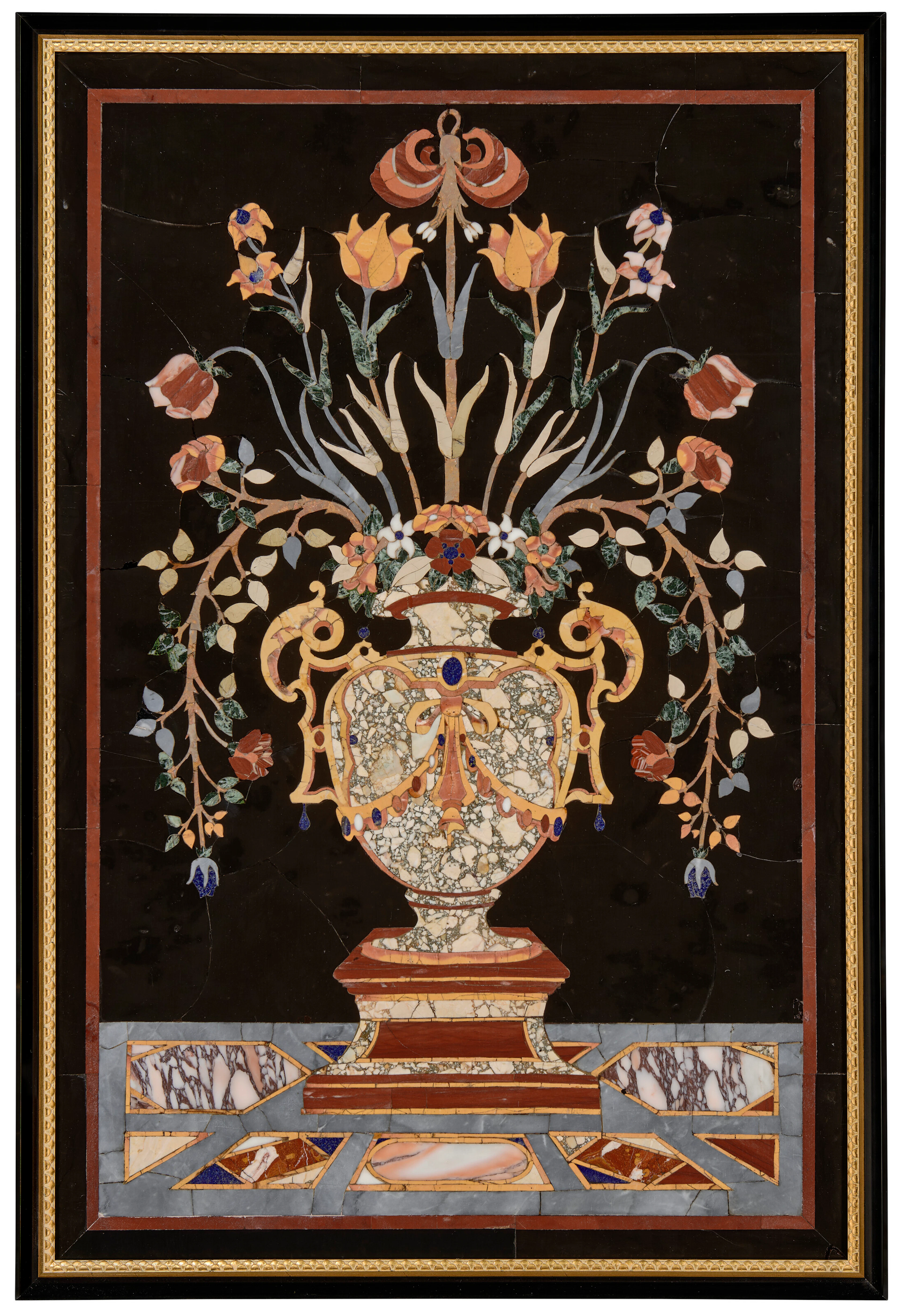 A Large Italian Pietra Dura Plaque
