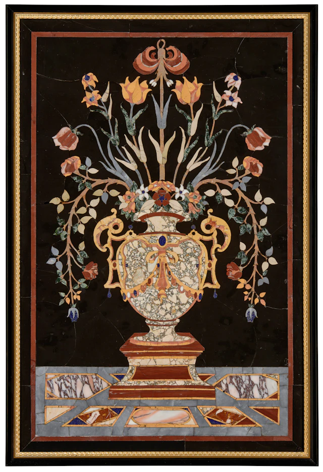 A Large Italian Pietra Dura Plaque