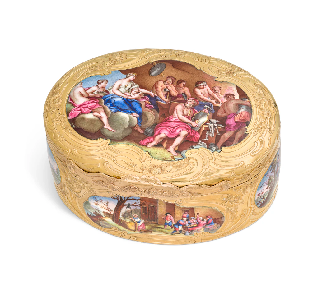 German Enamelled Gold Snuff-Box, Hanau, Circa 1770; Maker’s Mark Mp