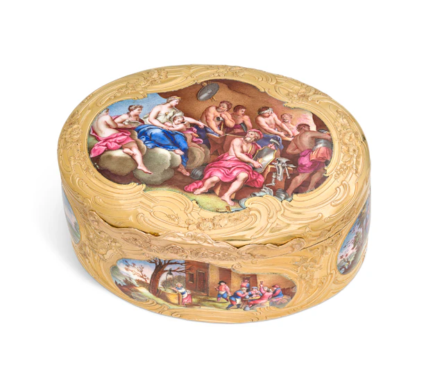 German Enamelled Gold Snuff-Box, Hanau, Circa 1770; Maker’s Mark Mp