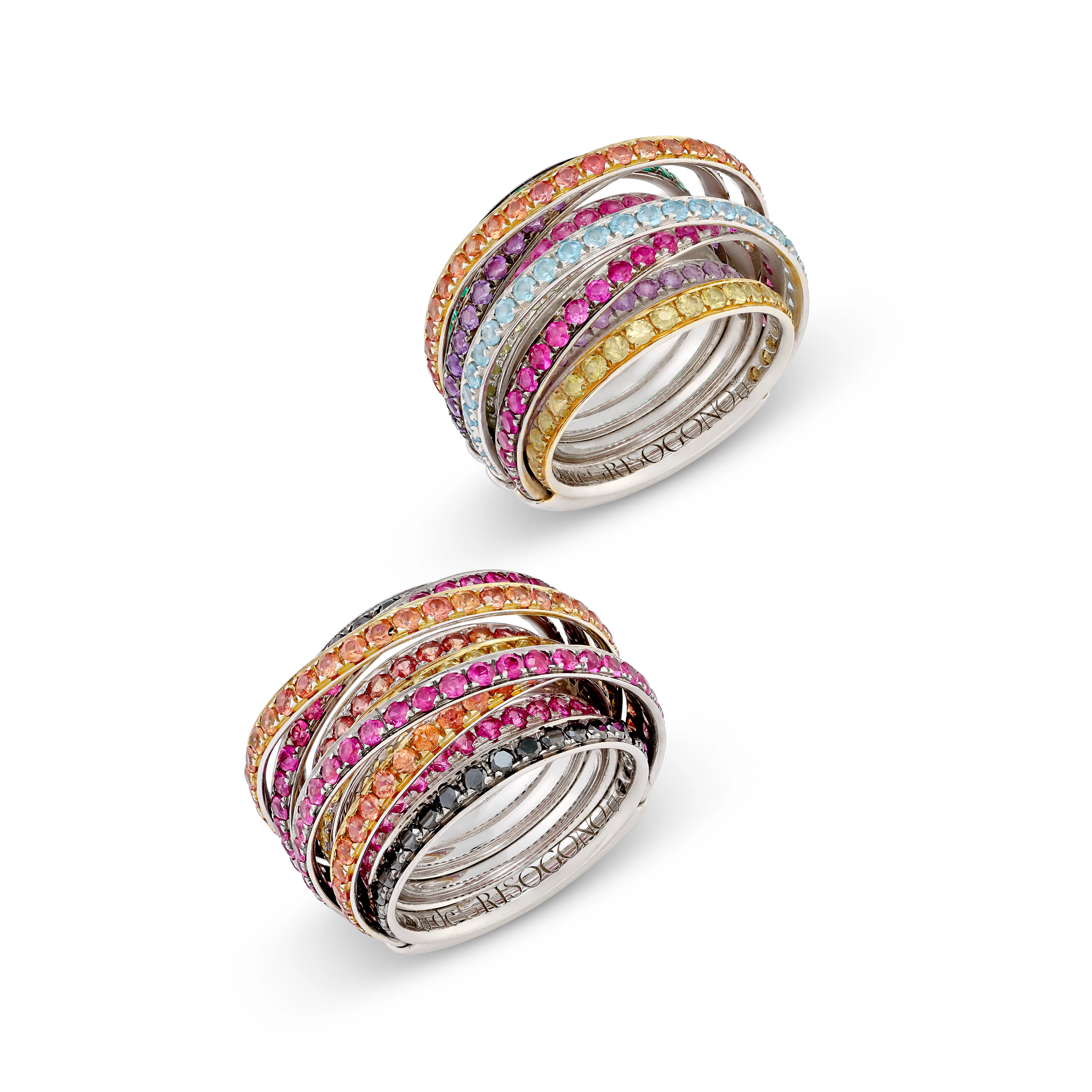 De Grisogono Pair of Multi-Gem Rings