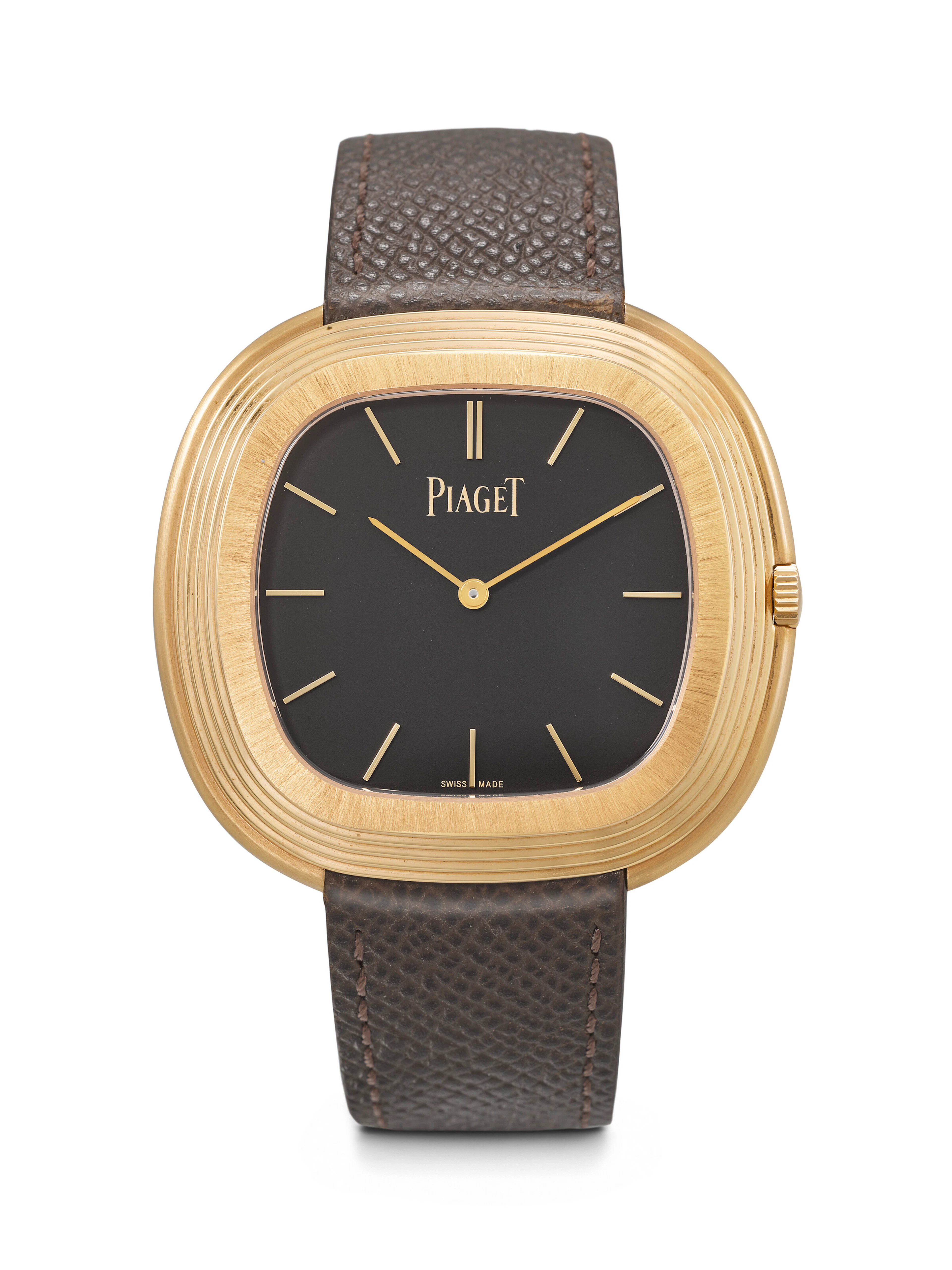 Piaget. An Elegant 18K Pink Gold Cushion-Shaped Automatic Wristwatch