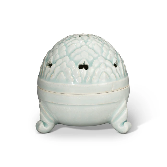 A Small Qingbai 'Hill' Incense Burner and Cover, Boshanlu