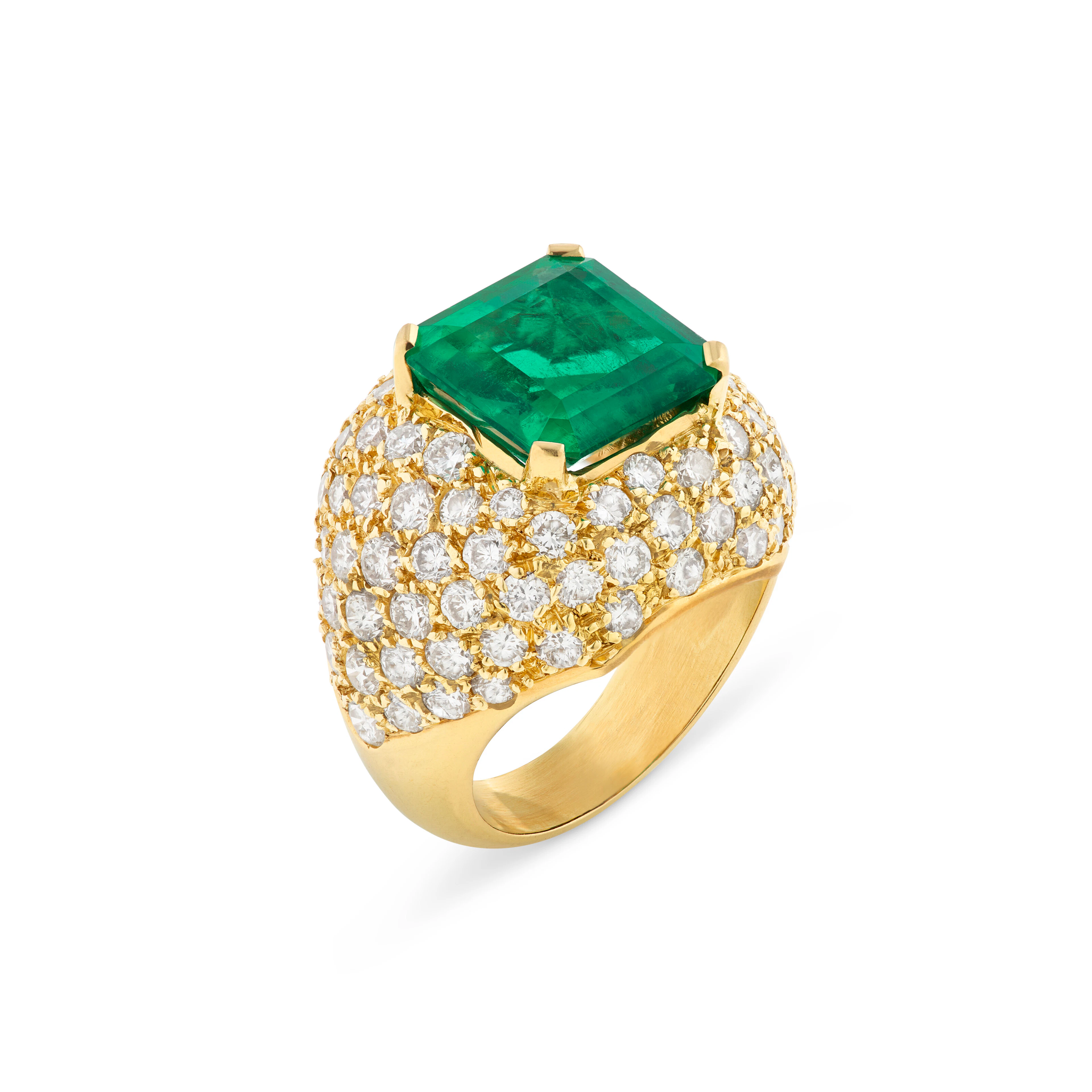 Emerald and Diamond Ring