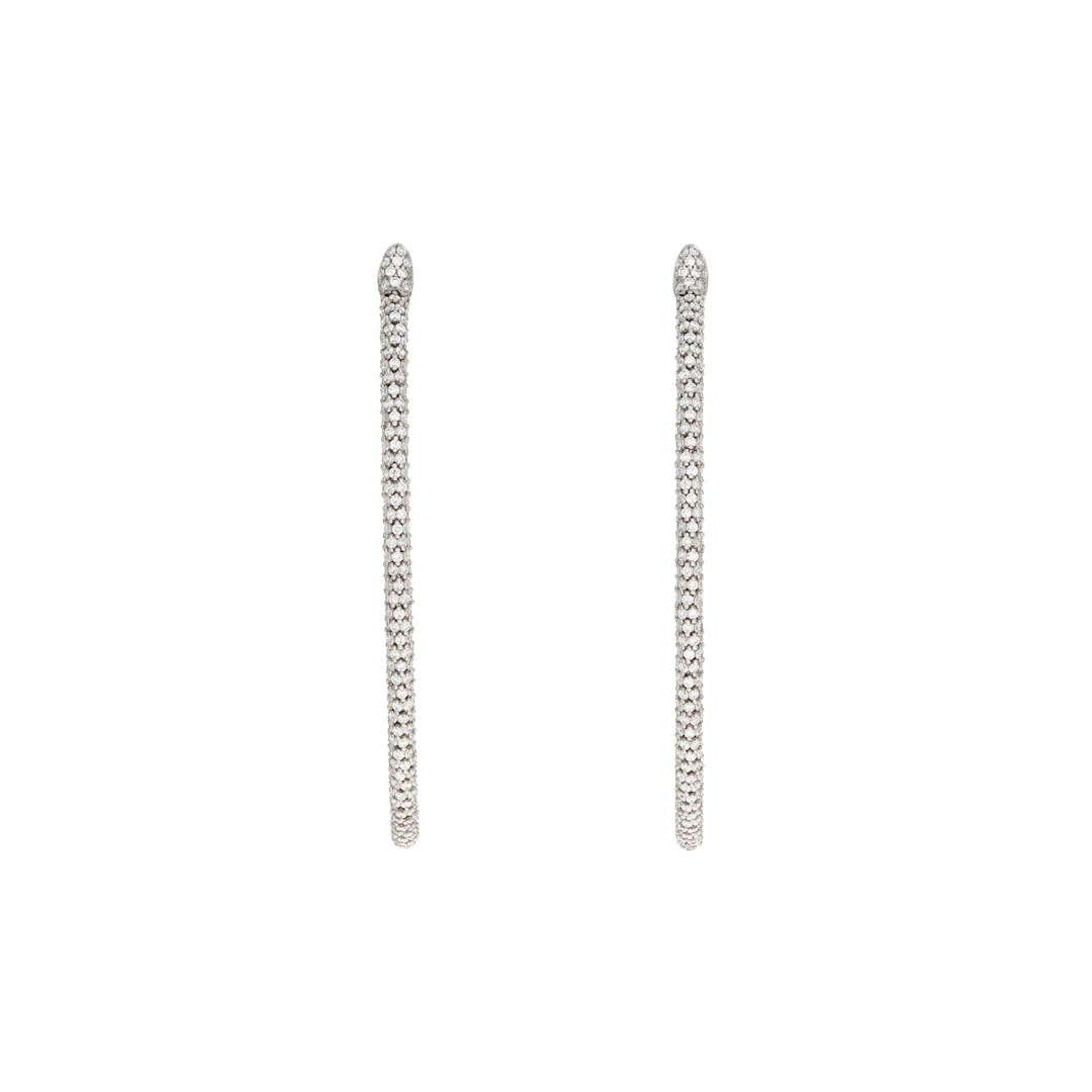 Pair of Diamond Hoop Earrings Attributed to Gavello