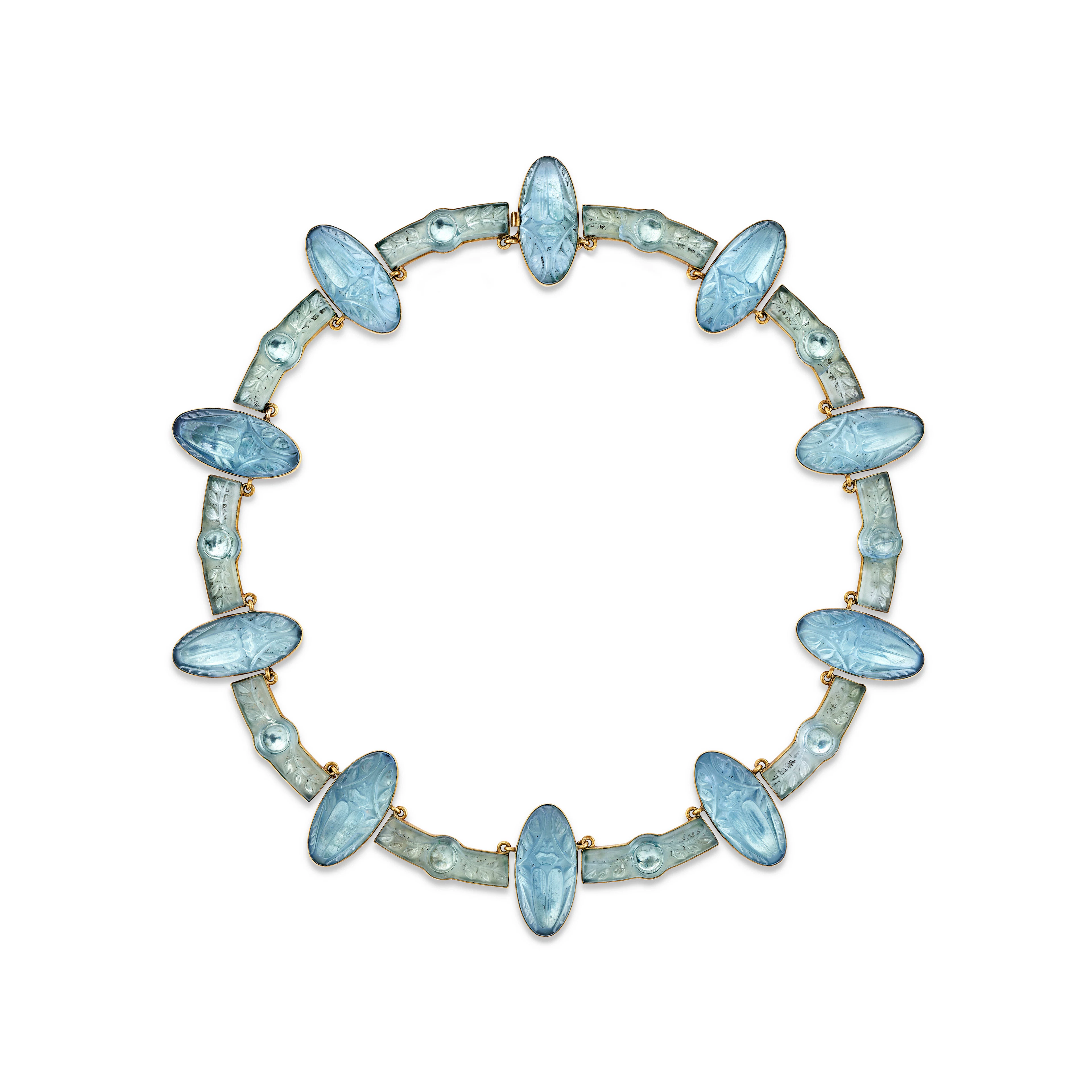 RARE RENÉ LALIQUE ART NOUVEAU GLASS SCARAB NECKLACE