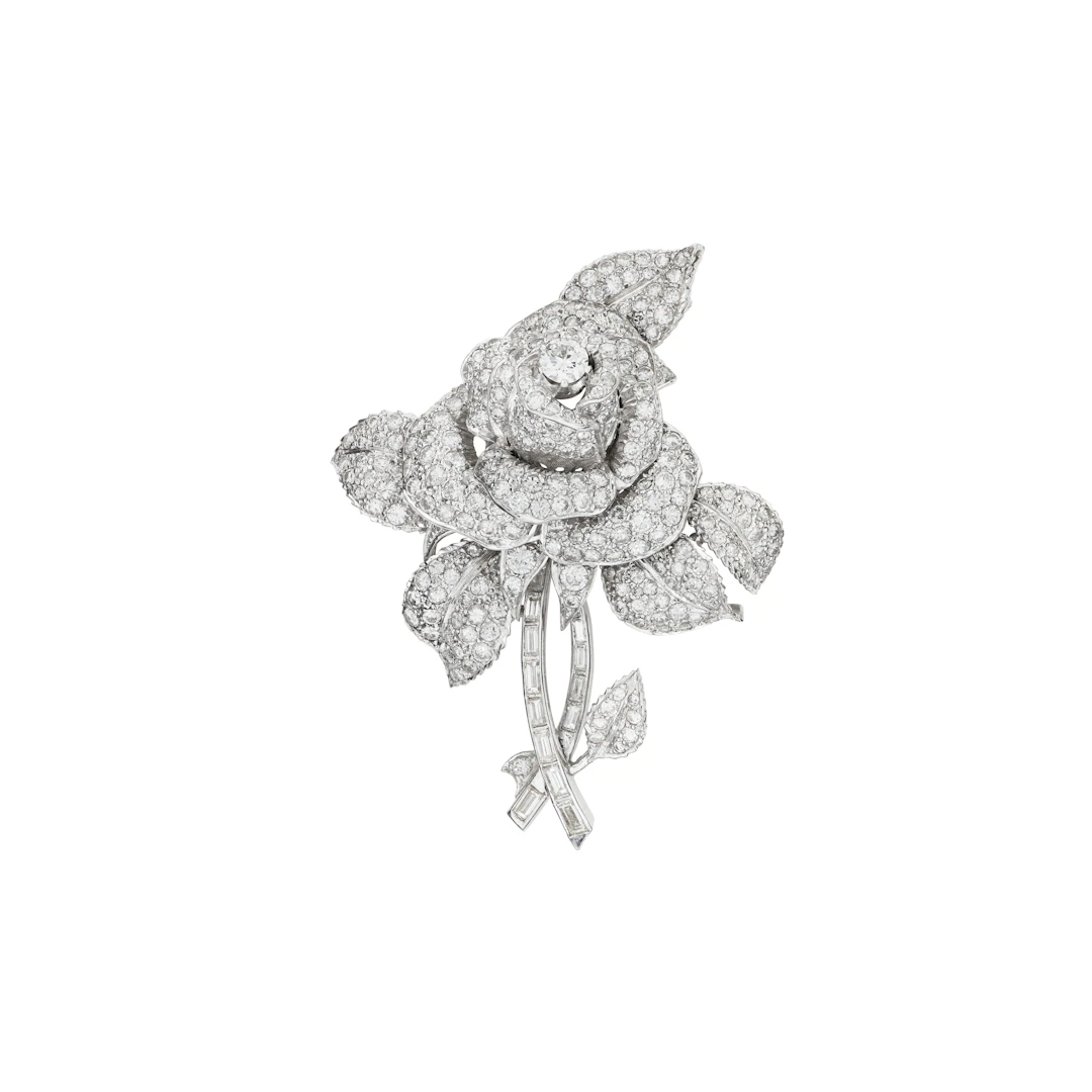 Diamond Flower Brooch