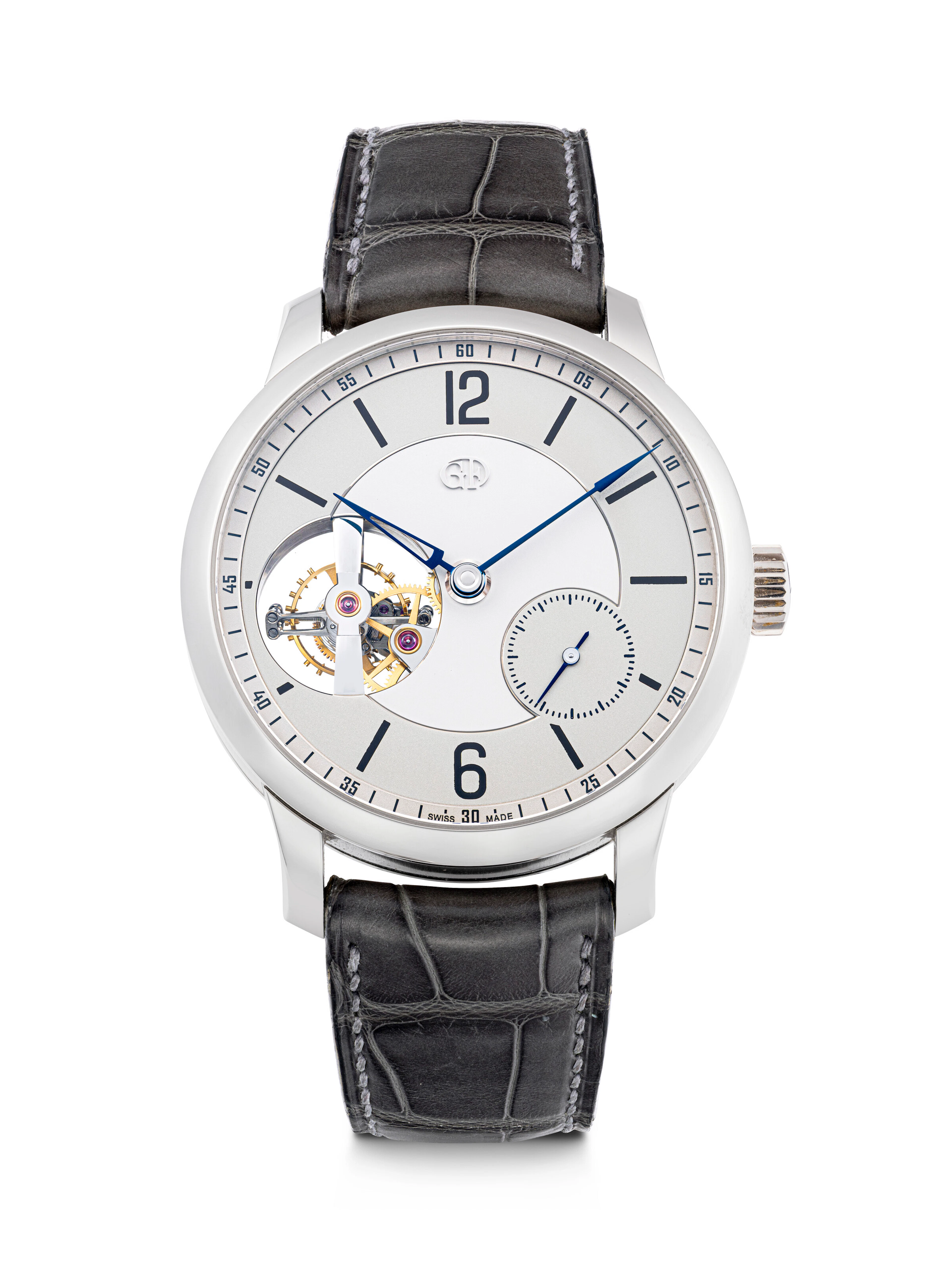GREUBEL FORSEY. A VERY RARE AND IMPRESSIVE 18K WHITE GOLD LIMITED