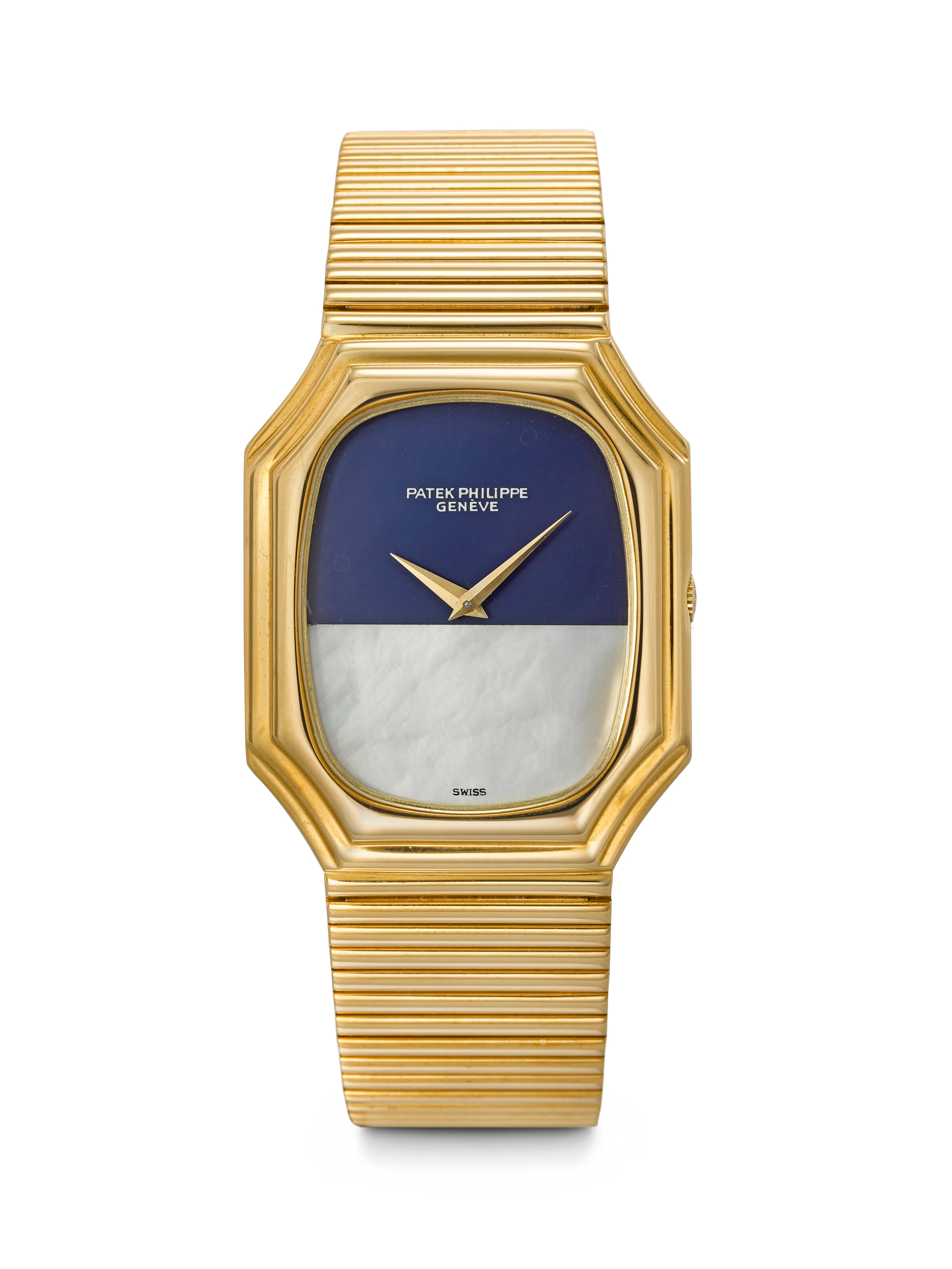 PATEK PHILIPPE. A VERY RARE AND ELEGANT 18K GOLD OCTAGONAL WRISTWATCH