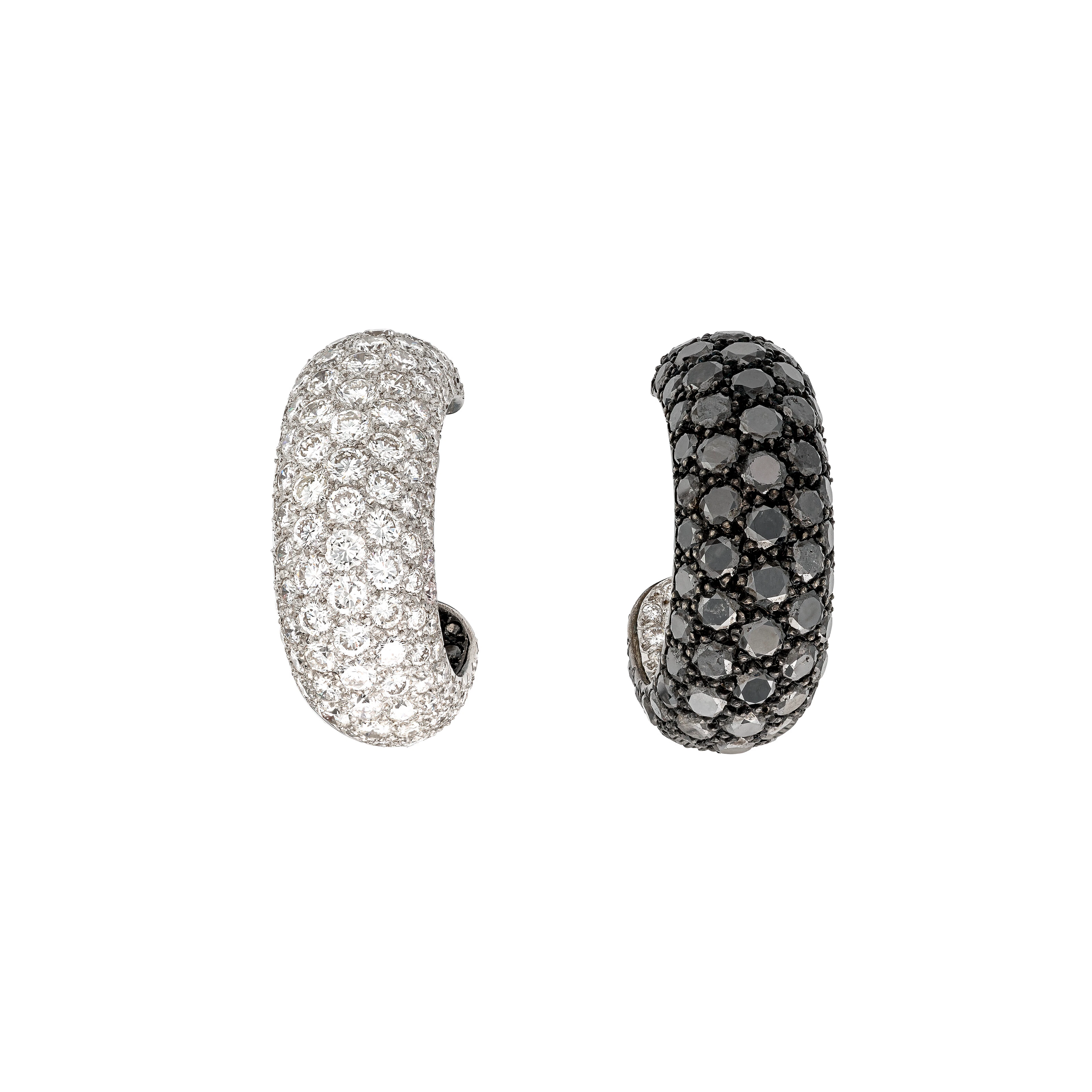 De Grisogono Pair of Diamond and Coloured Diamond Earrings