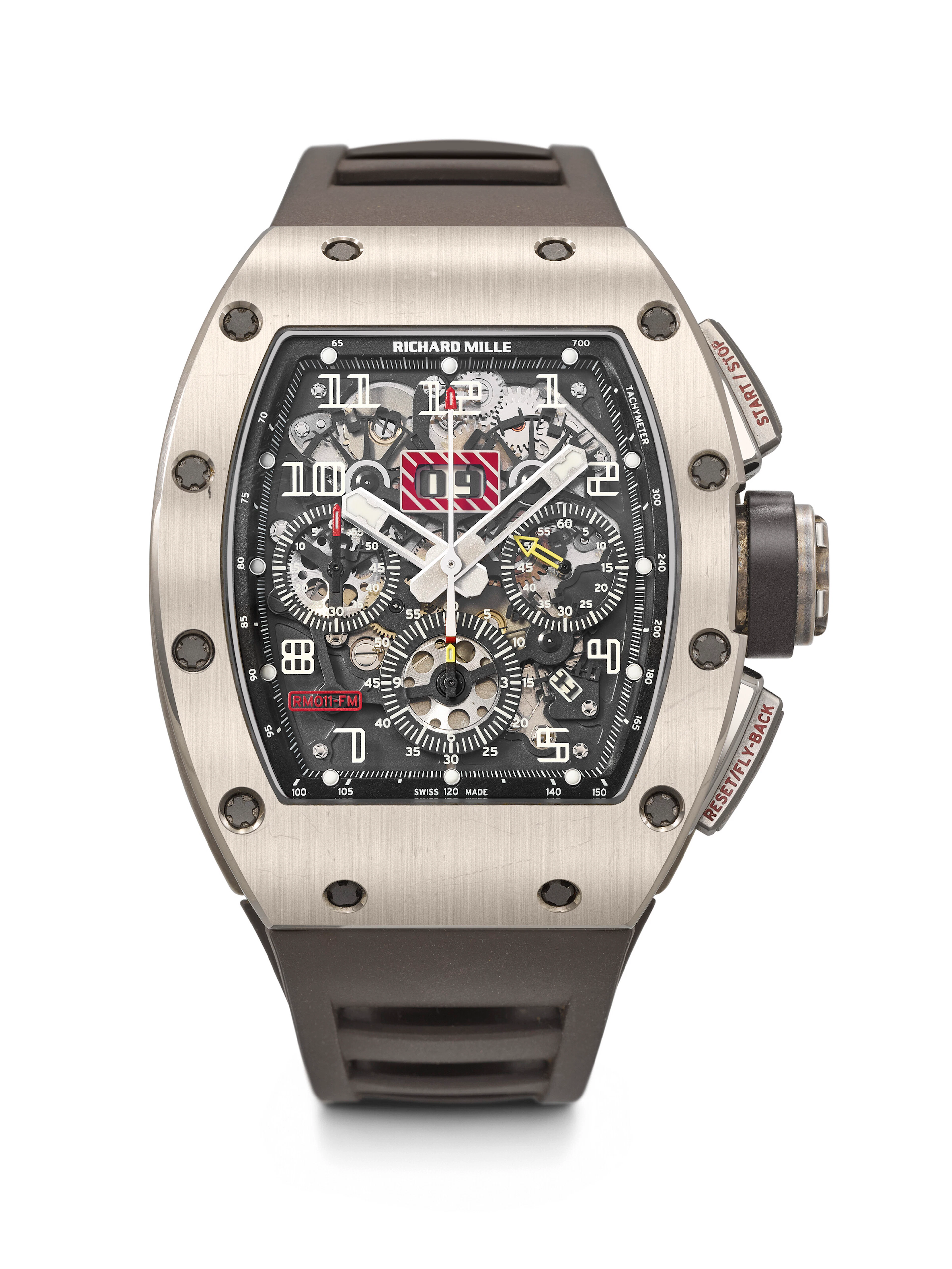 Richard Mille. A Sporty Titanium and 18K White Gold Tonneau-Shaped