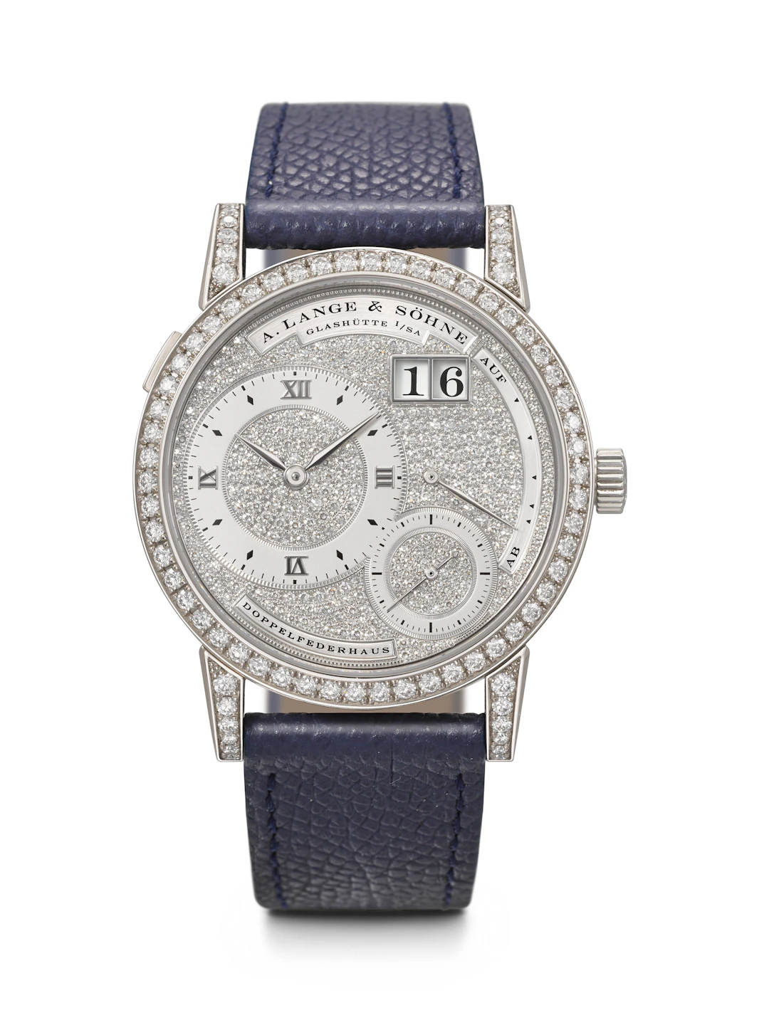 A. Lange & söhne. An Extremely Rare and Dazzling 18K White Gold and