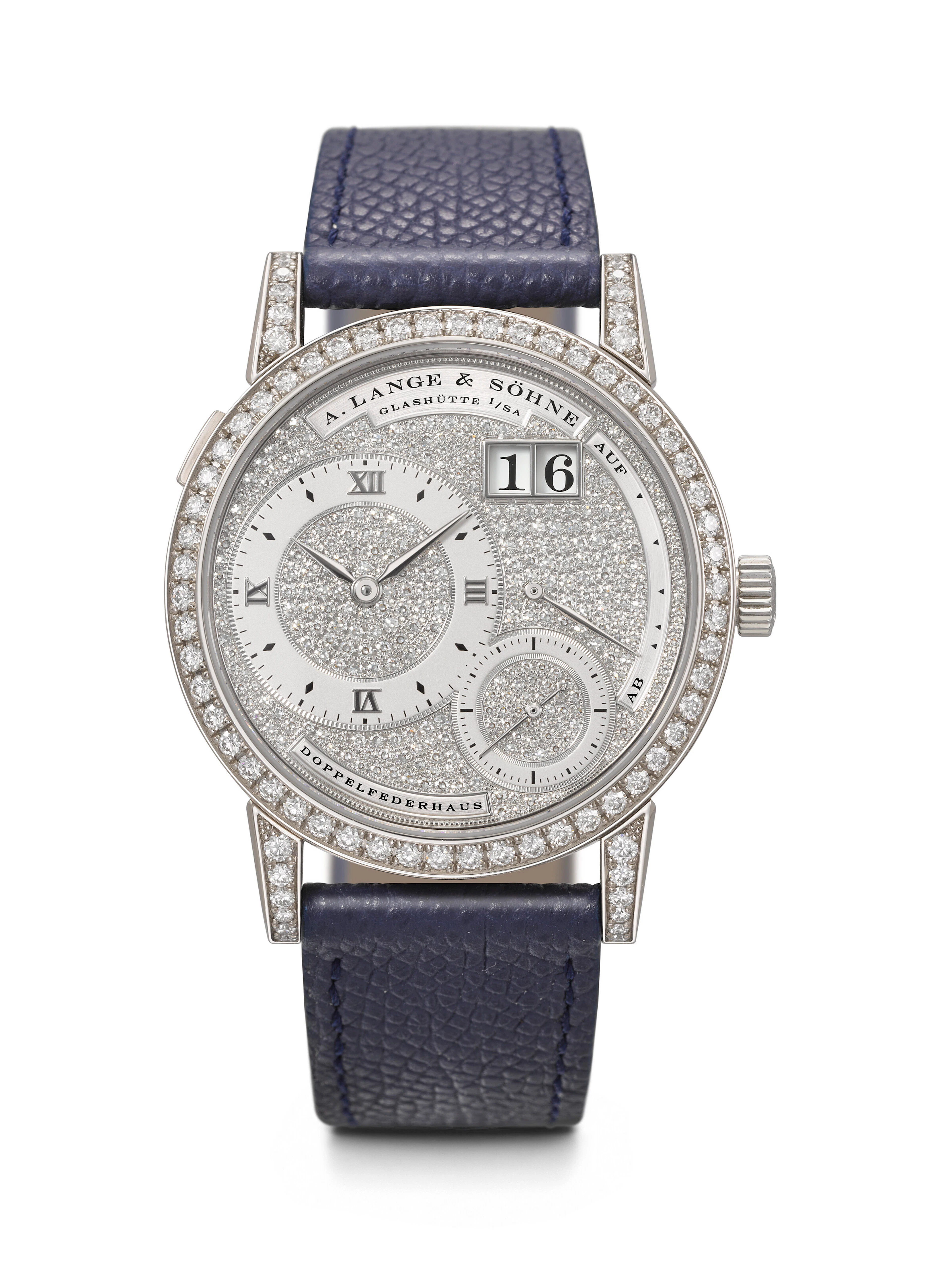 A. Lange & söhne. An Extremely Rare and Dazzling 18K White Gold and