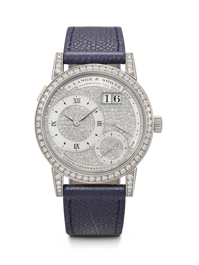 A. Lange & söhne. An Extremely Rare and Dazzling 18K White Gold and