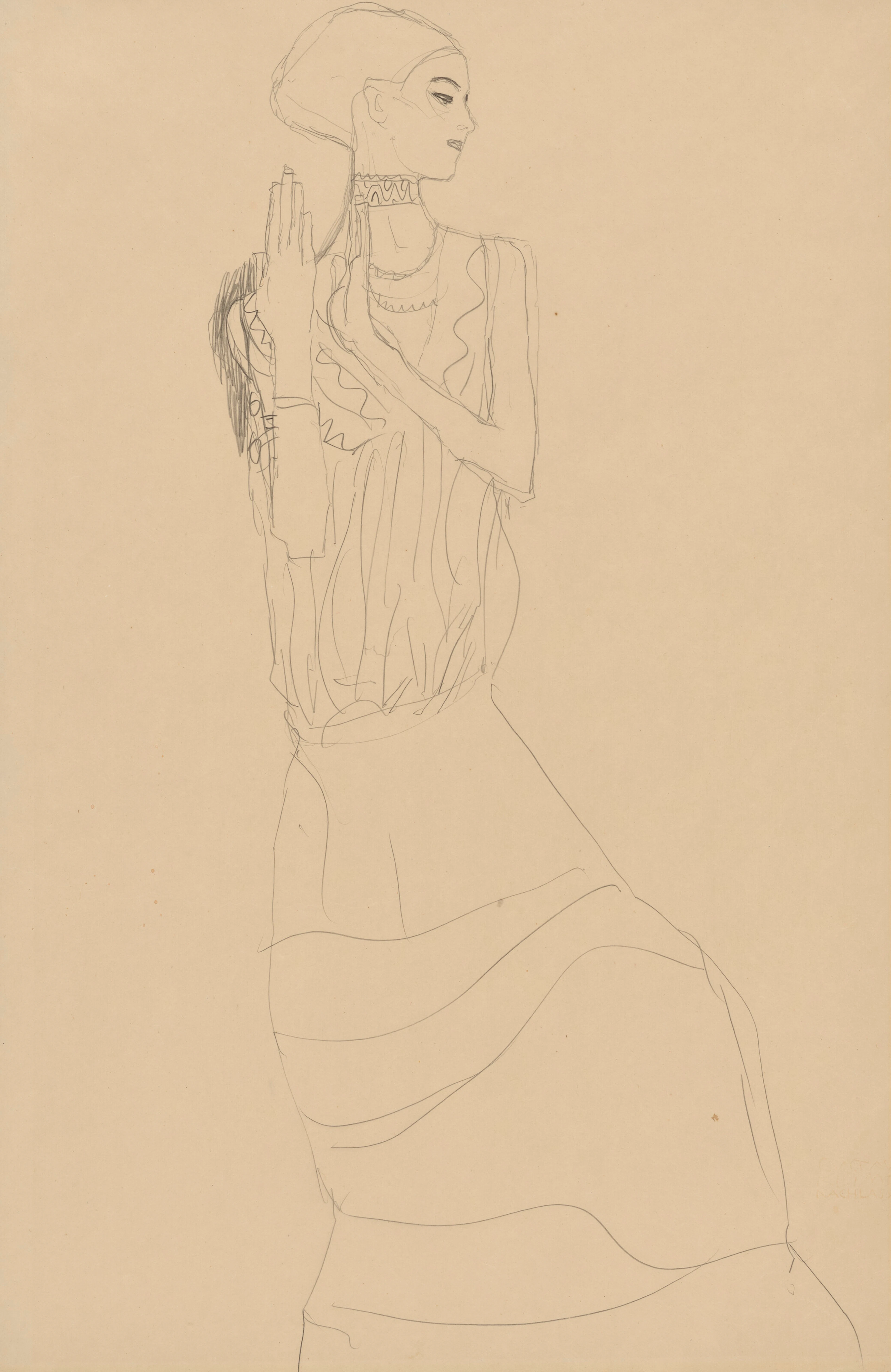 GUSTAV KLIMT (1862-1918) Studie für die "Tänzerin" ("Die Erwartung")