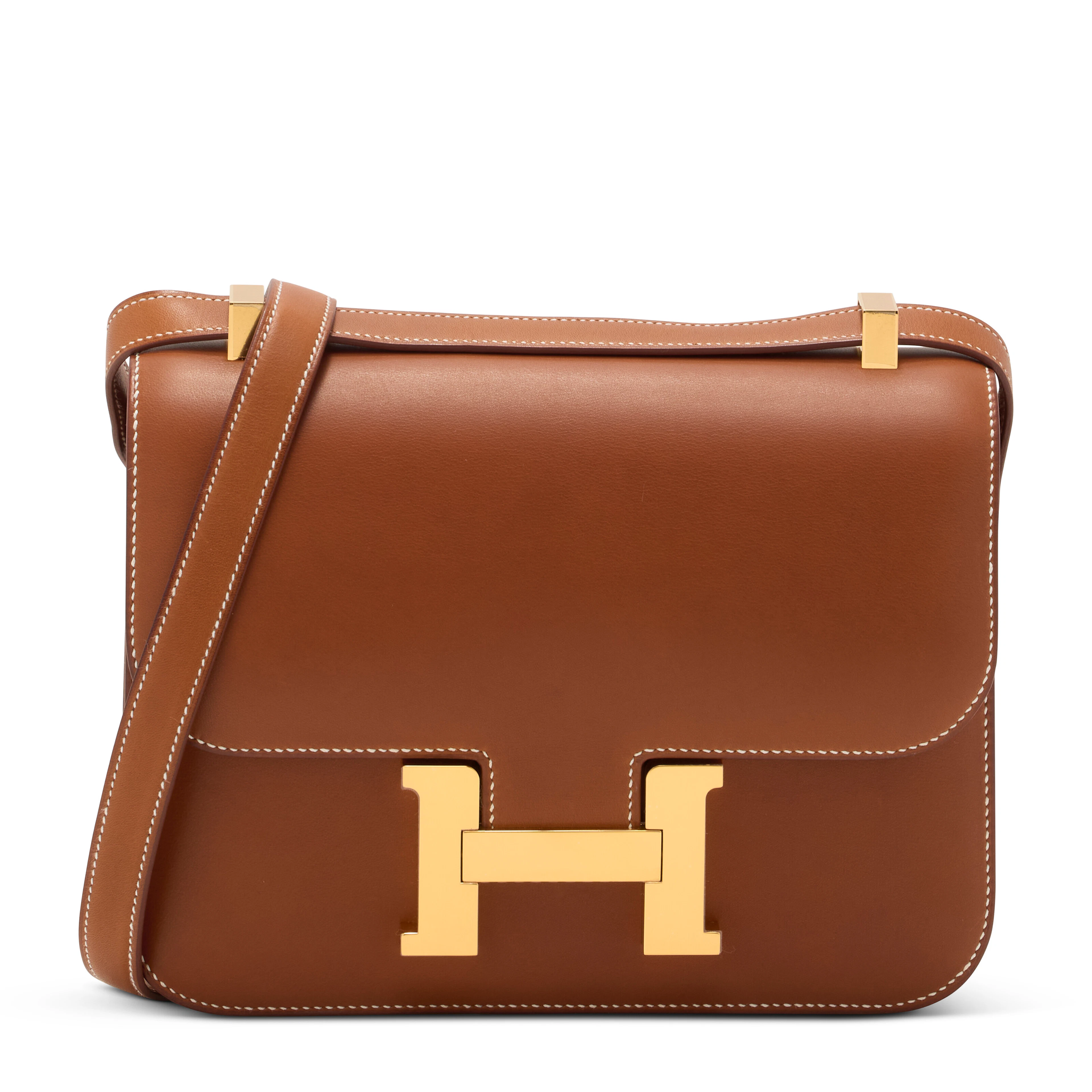 A FAUVE BARÉNIA LEATHER CONSTANCE 1-24 WITH GOLD HARDWARE