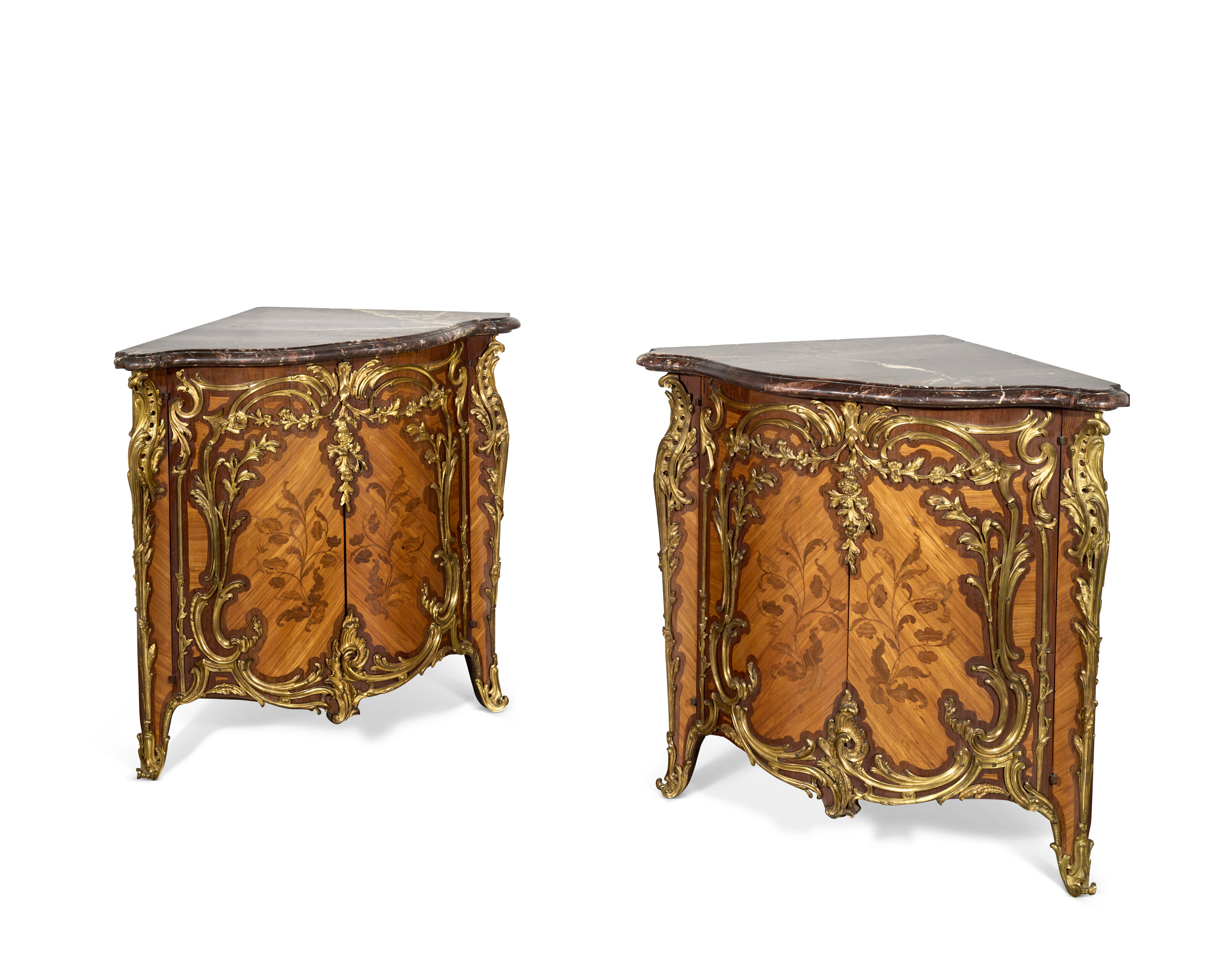 Paire D'encoignures D'époque Louis Xv