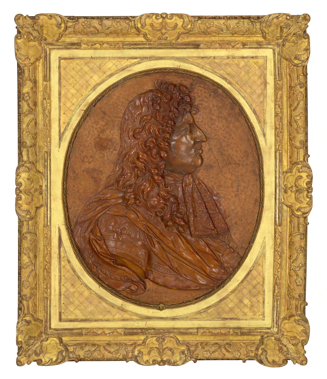 A Cuir Bouilli (Leather) Relief Portrait of Louis Xiv