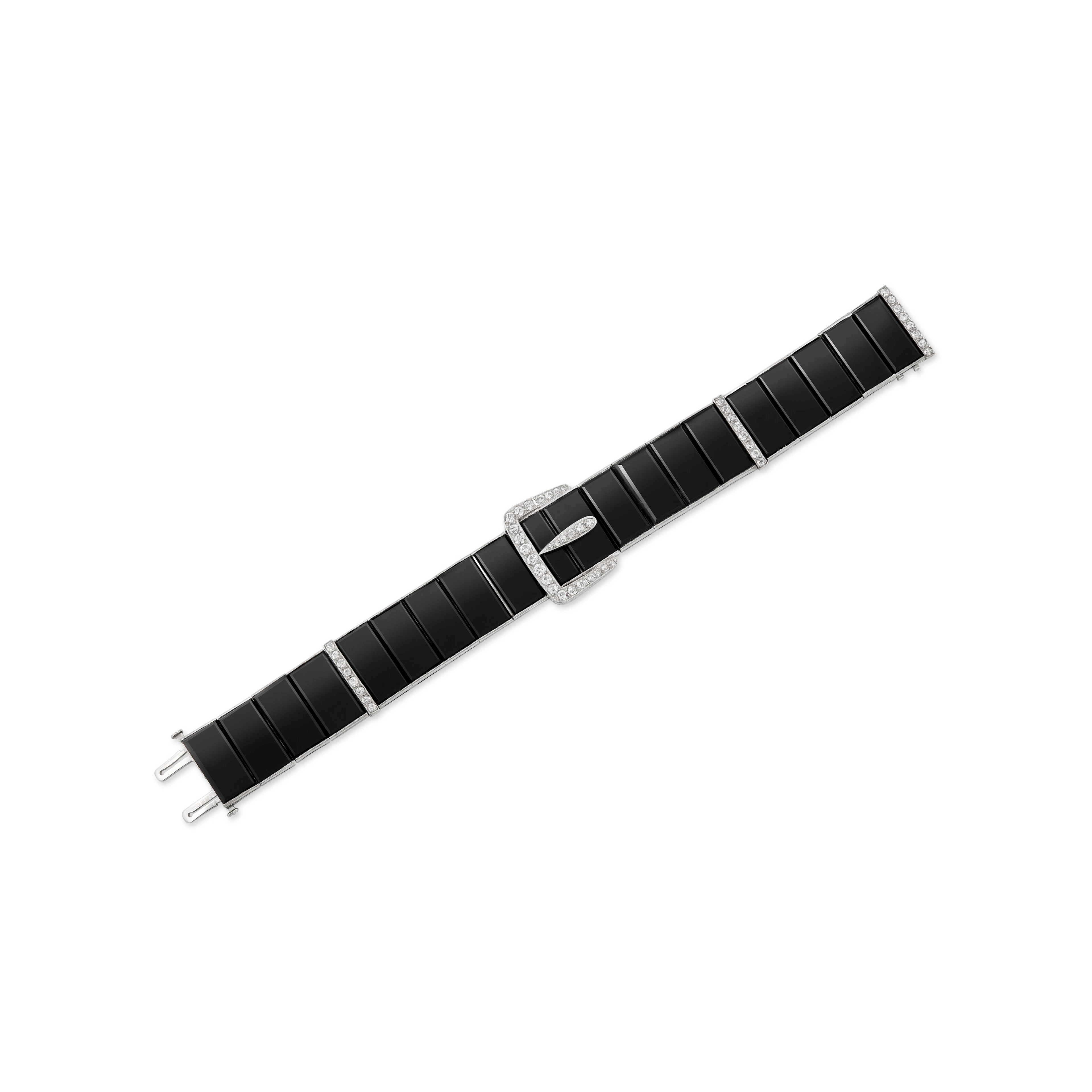 Tiffany & Co. Art Deco Onyx and Diamond Bracelet