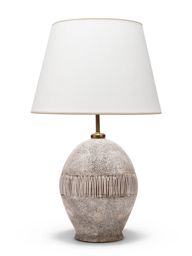 A Glazed Earthenware Table Lamp