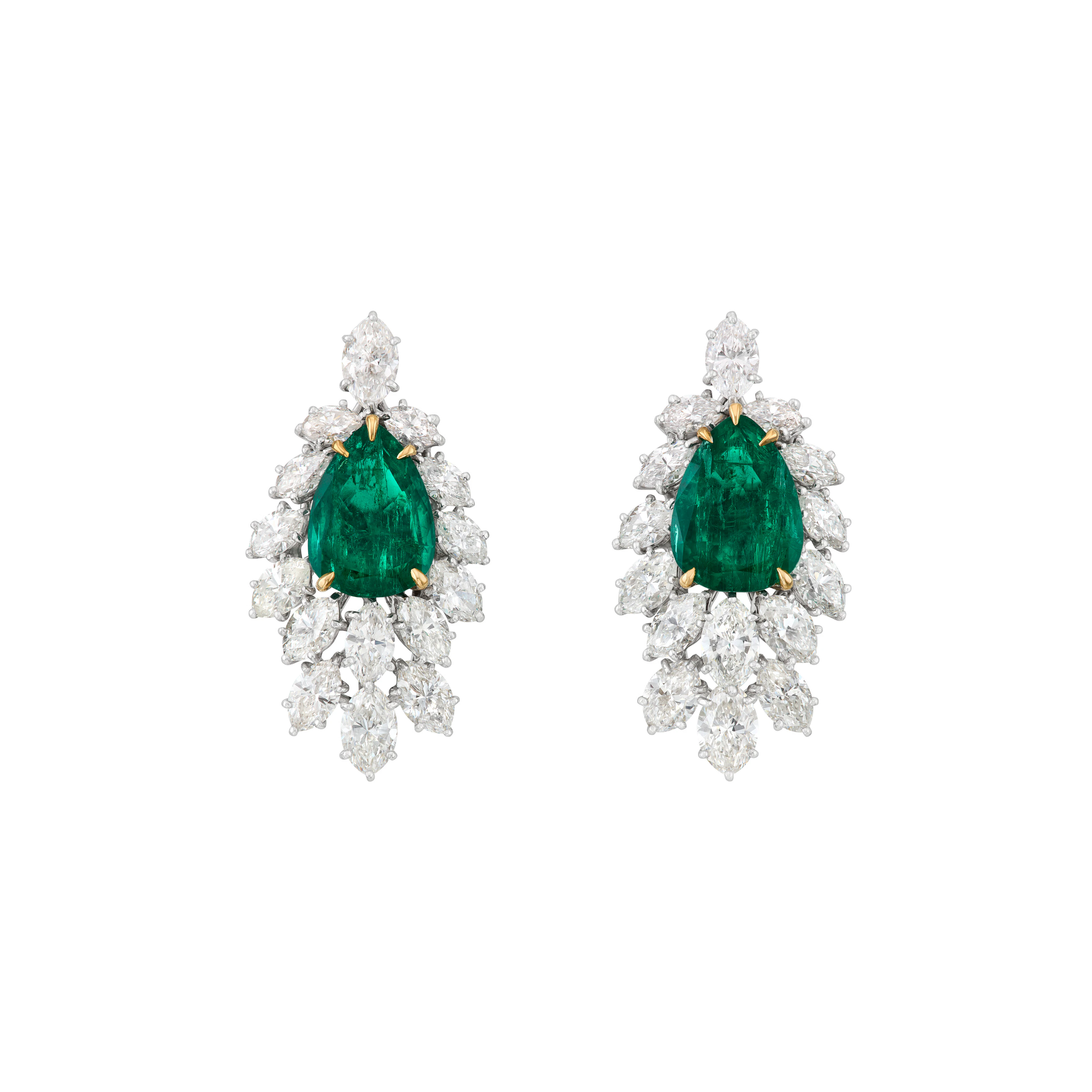 Harry Winston Emerald and Diamond Earrings