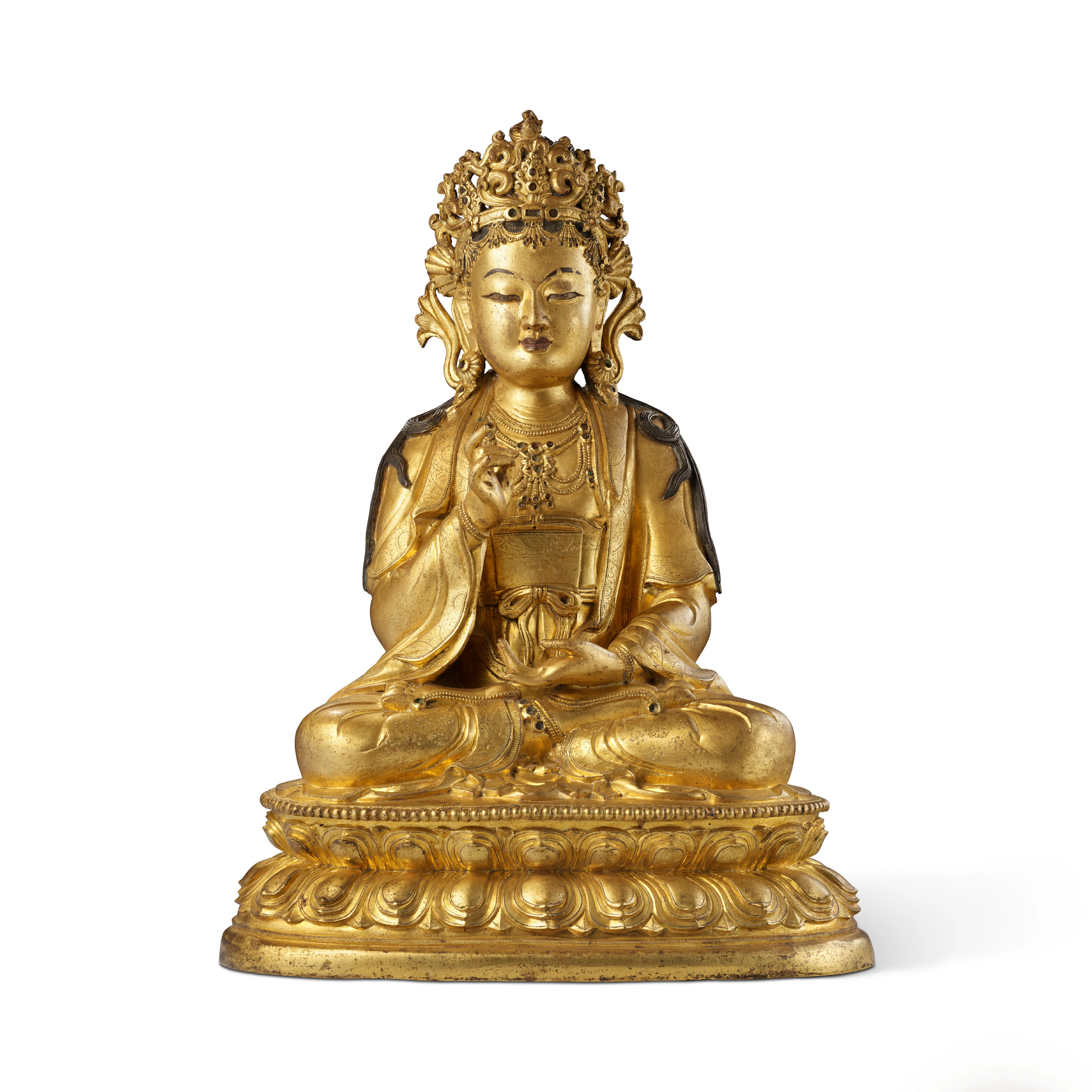 A Gilt-Bronze Figure of a Seated Avalokiteshvara