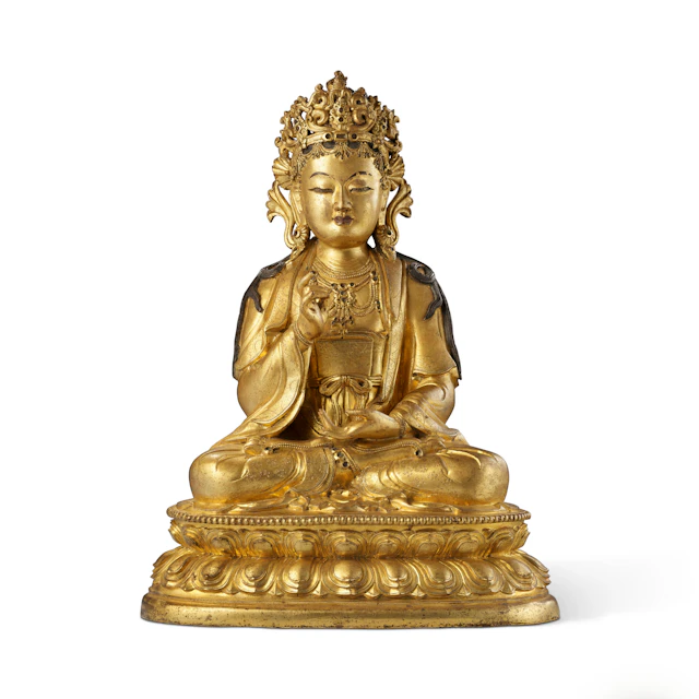 A Gilt-Bronze Figure of a Seated Avalokiteshvara
