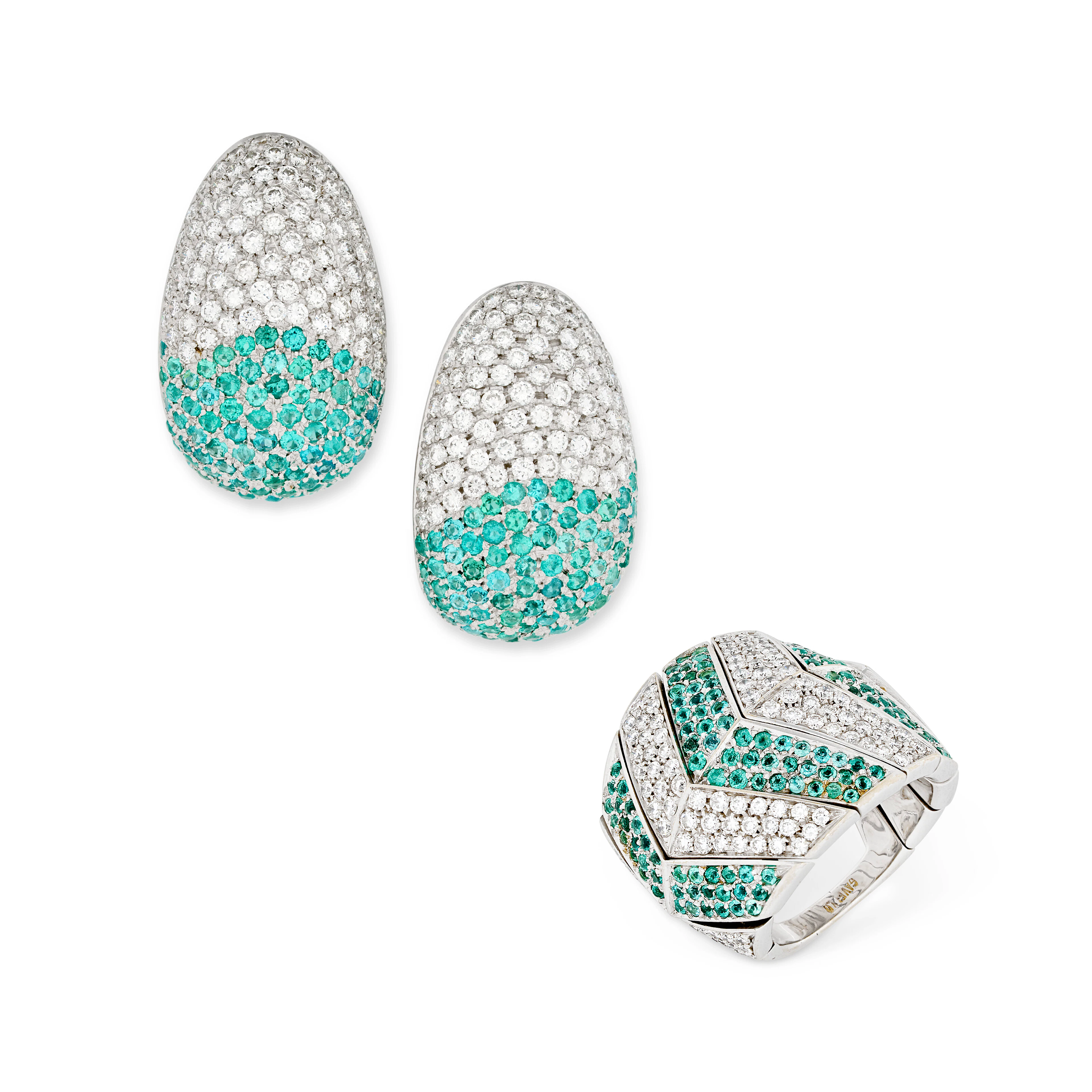 Gavello Set of Tourmaline and Diamond Jewellery