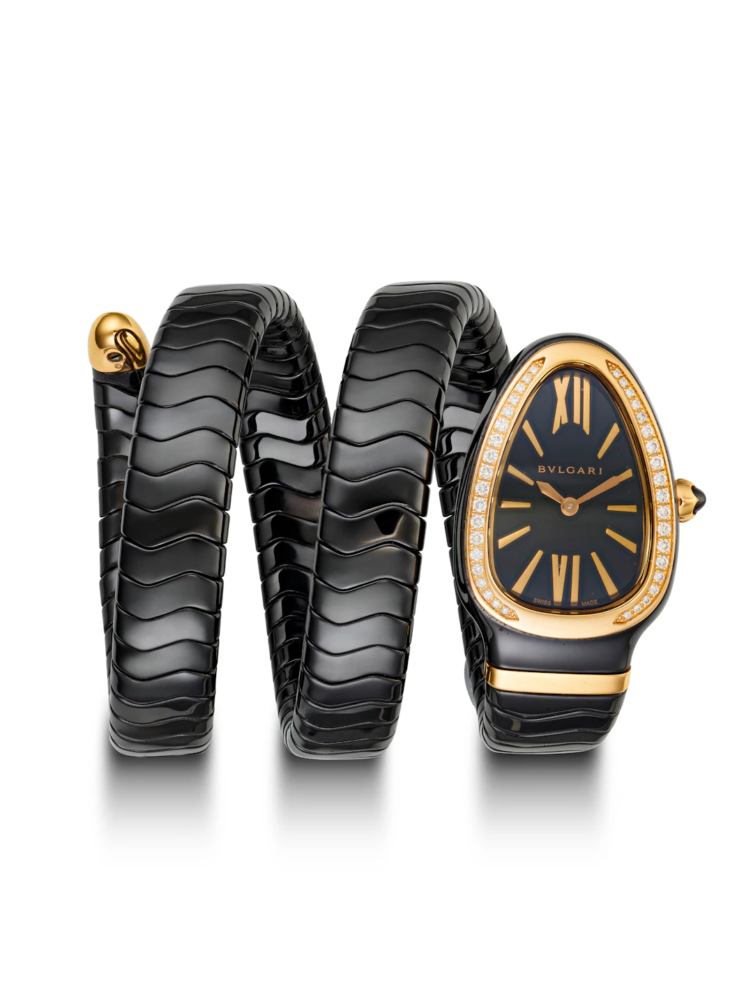 Bvlgari, Pink Gold, Black Ceramic and Diamond-Set 'Serpenti', Ref. 102885