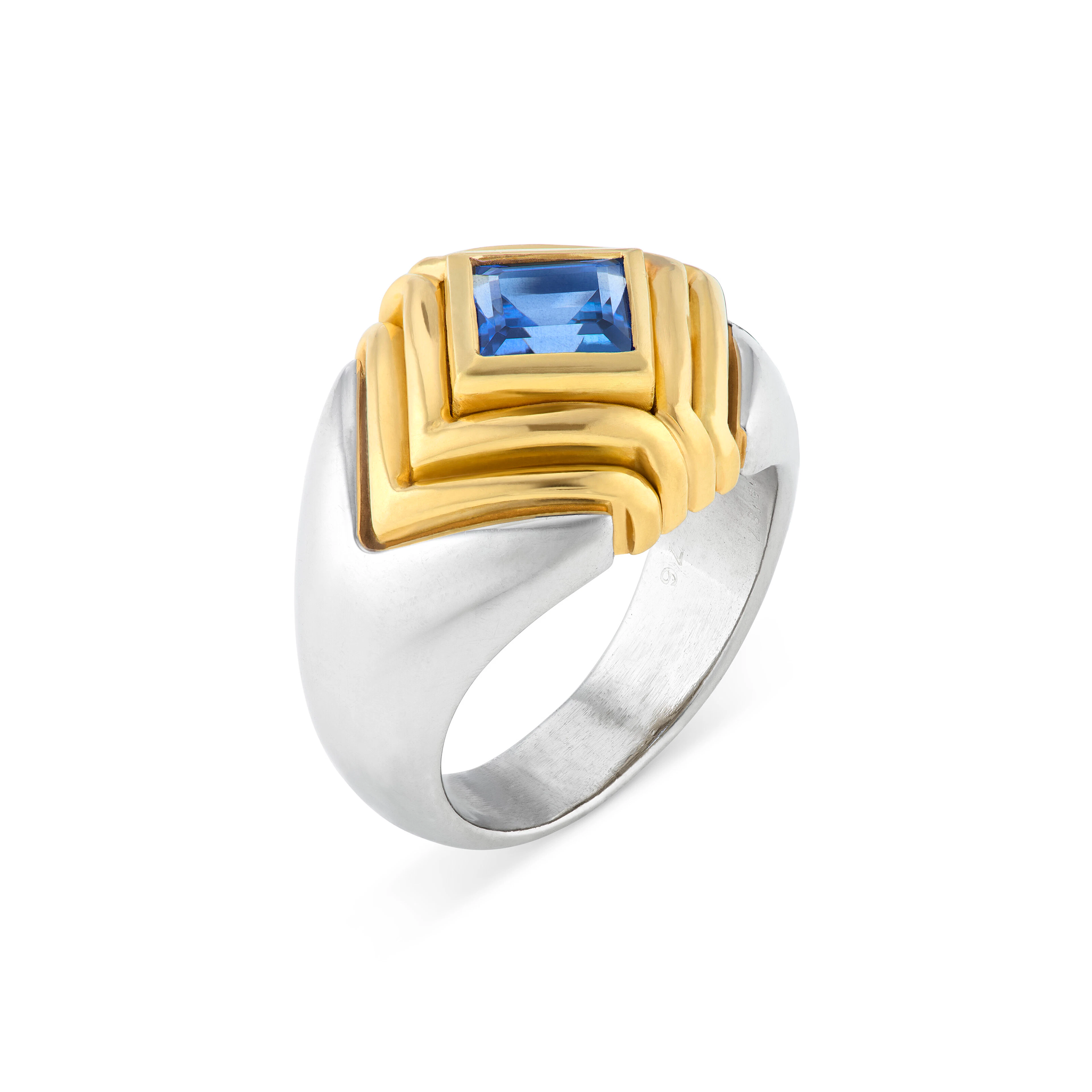 Bulgari Bi-Colored Gold and Sapphire Ring