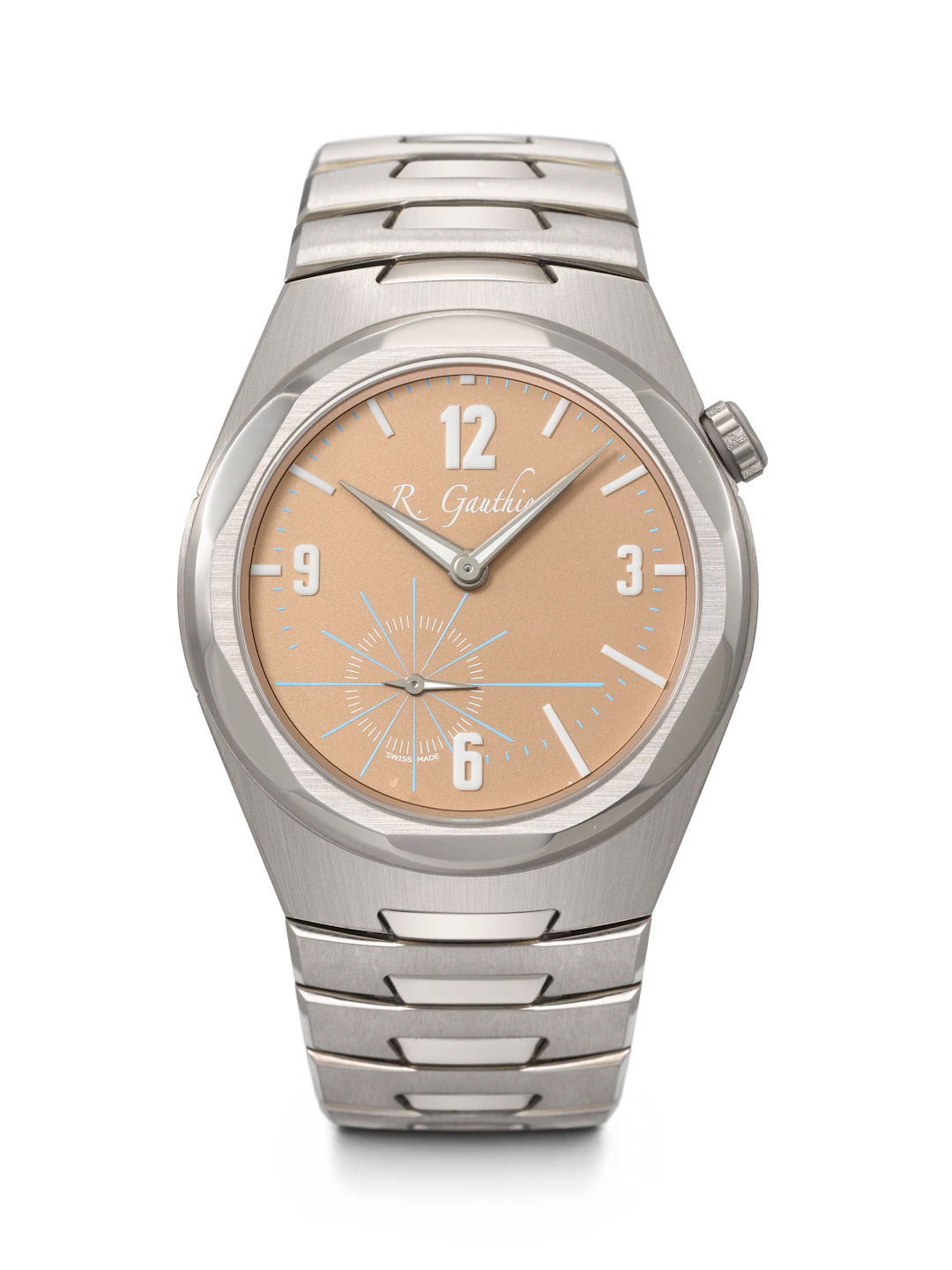Romain Gauthier. A Rare and Attractive Titanium Wristwatch with Bracelet