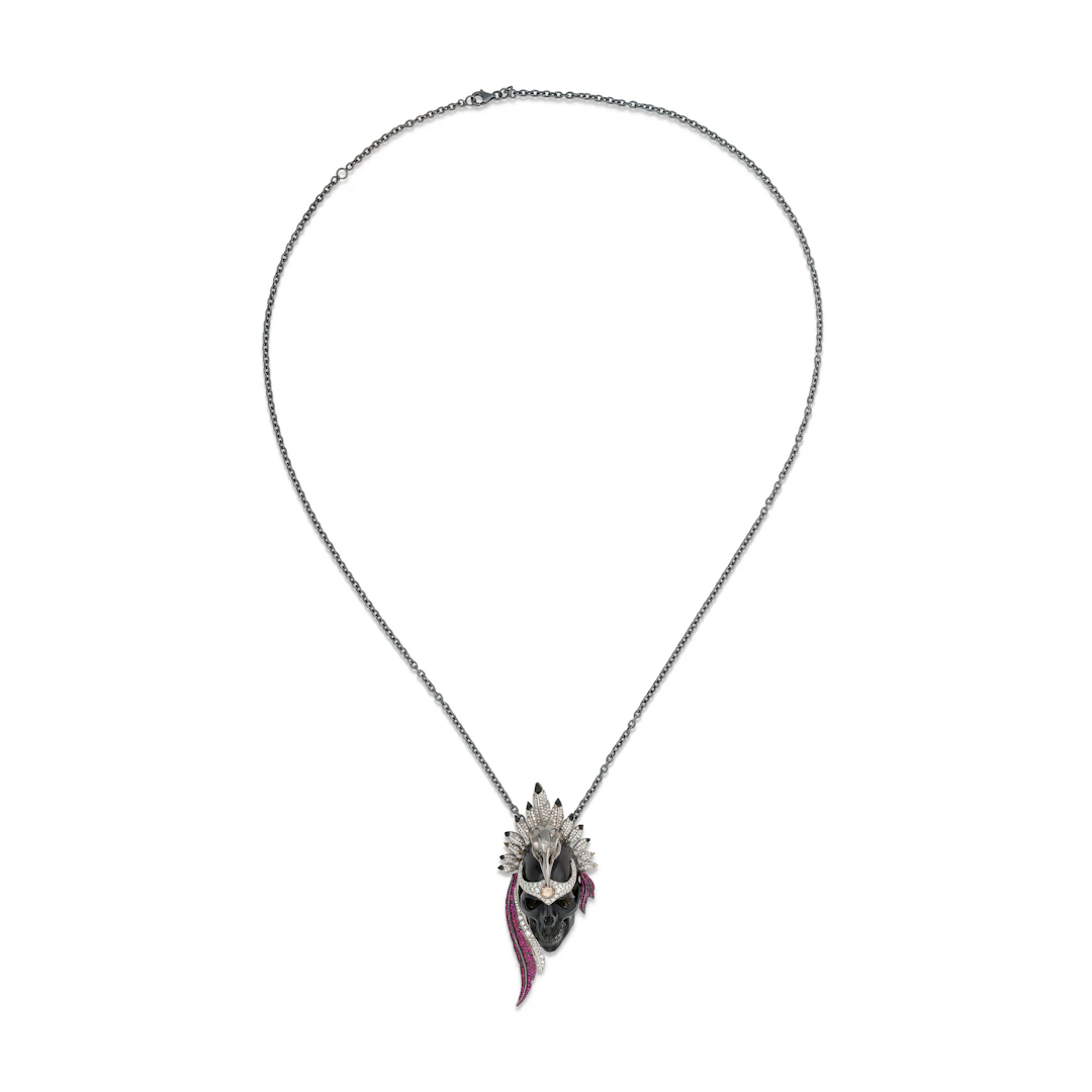 Theodoros Multi-Gem Skull Brooch/Pendant