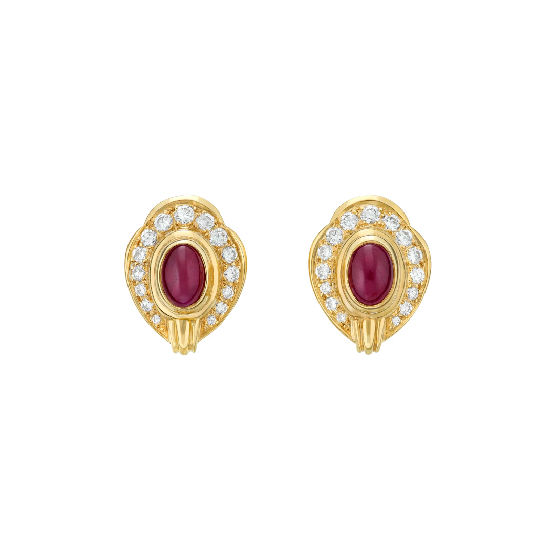 Cartier Ruby and Diamond Earrings