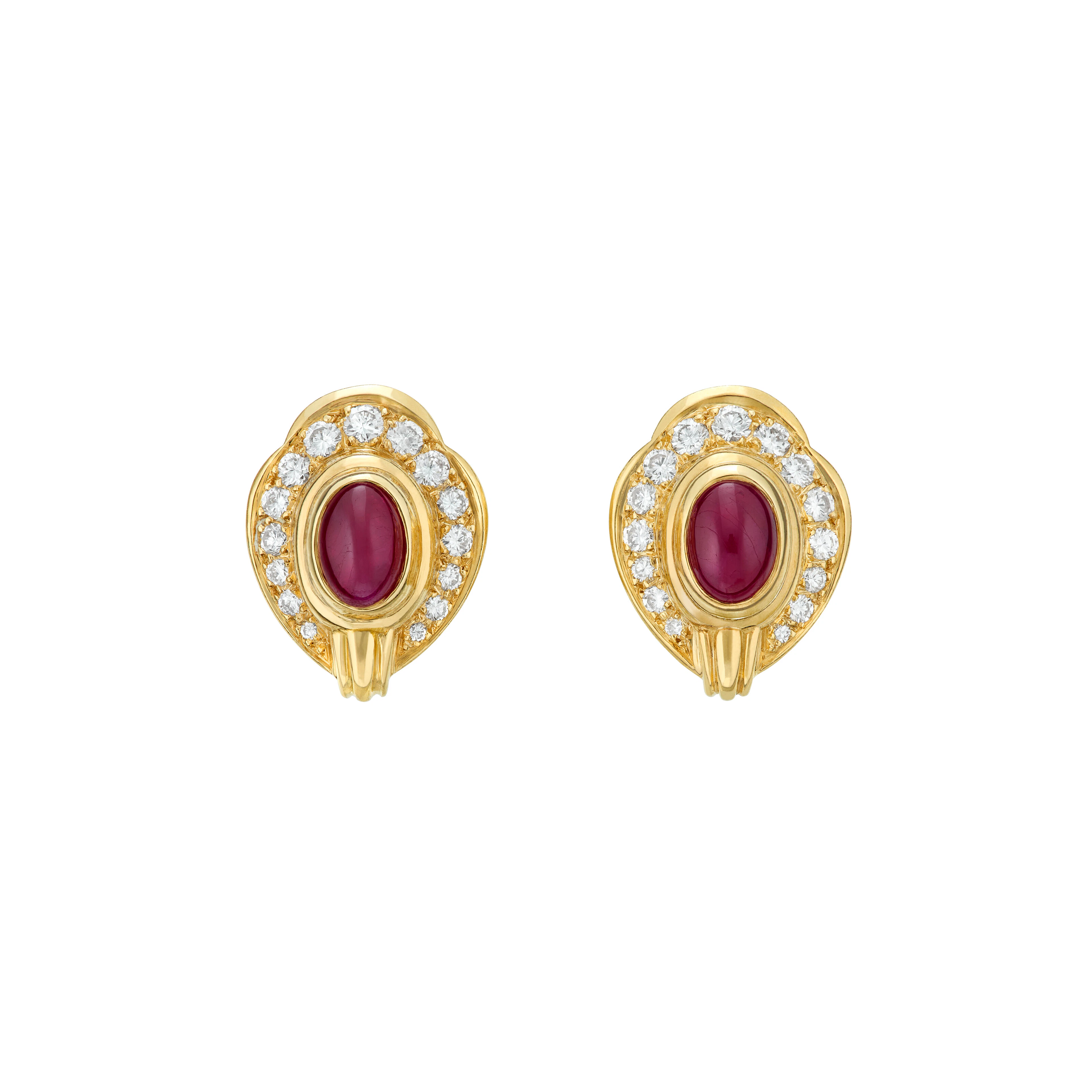 Cartier Ruby and Diamond Earrings