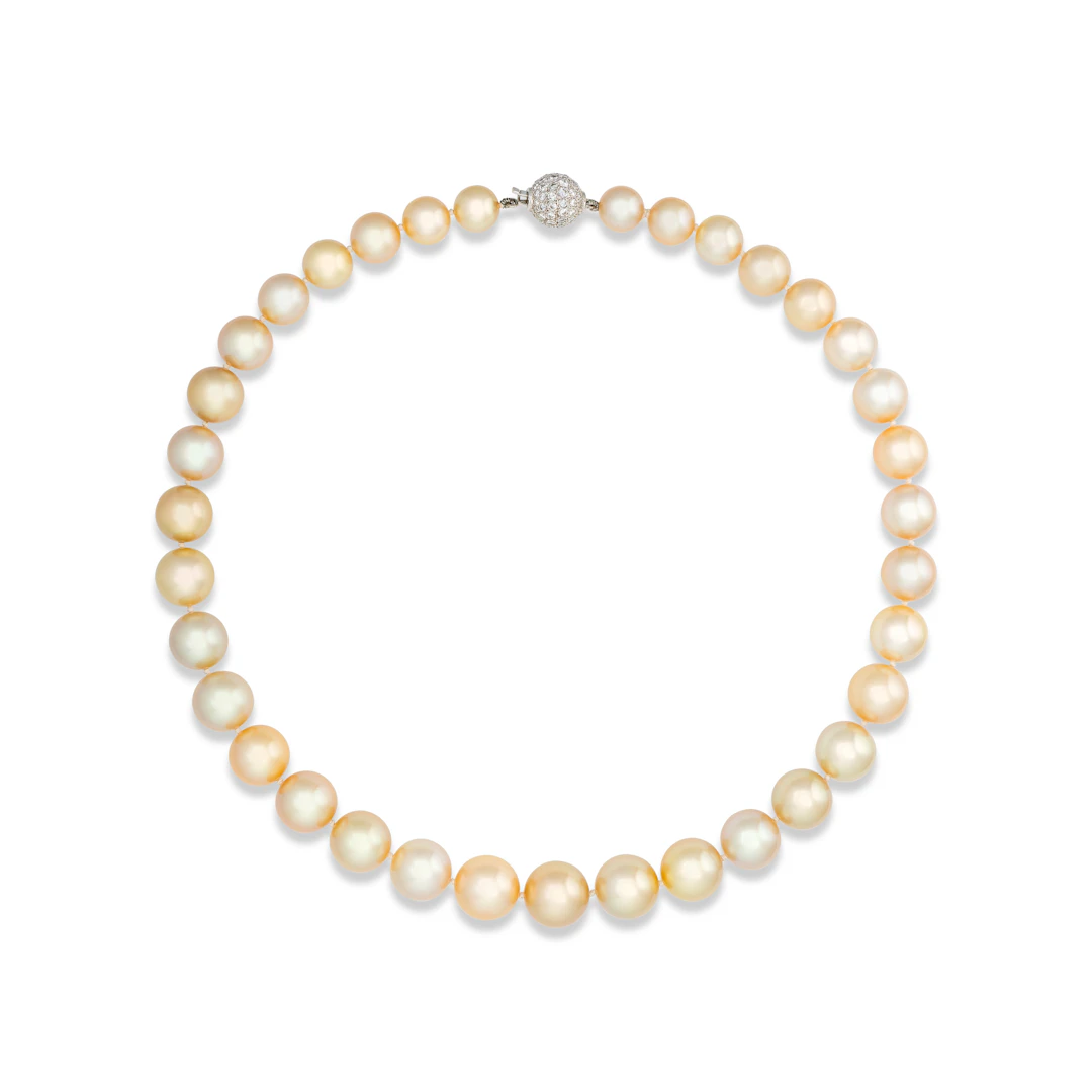 Coloured Cultured Pearl and Diamond Necklace
