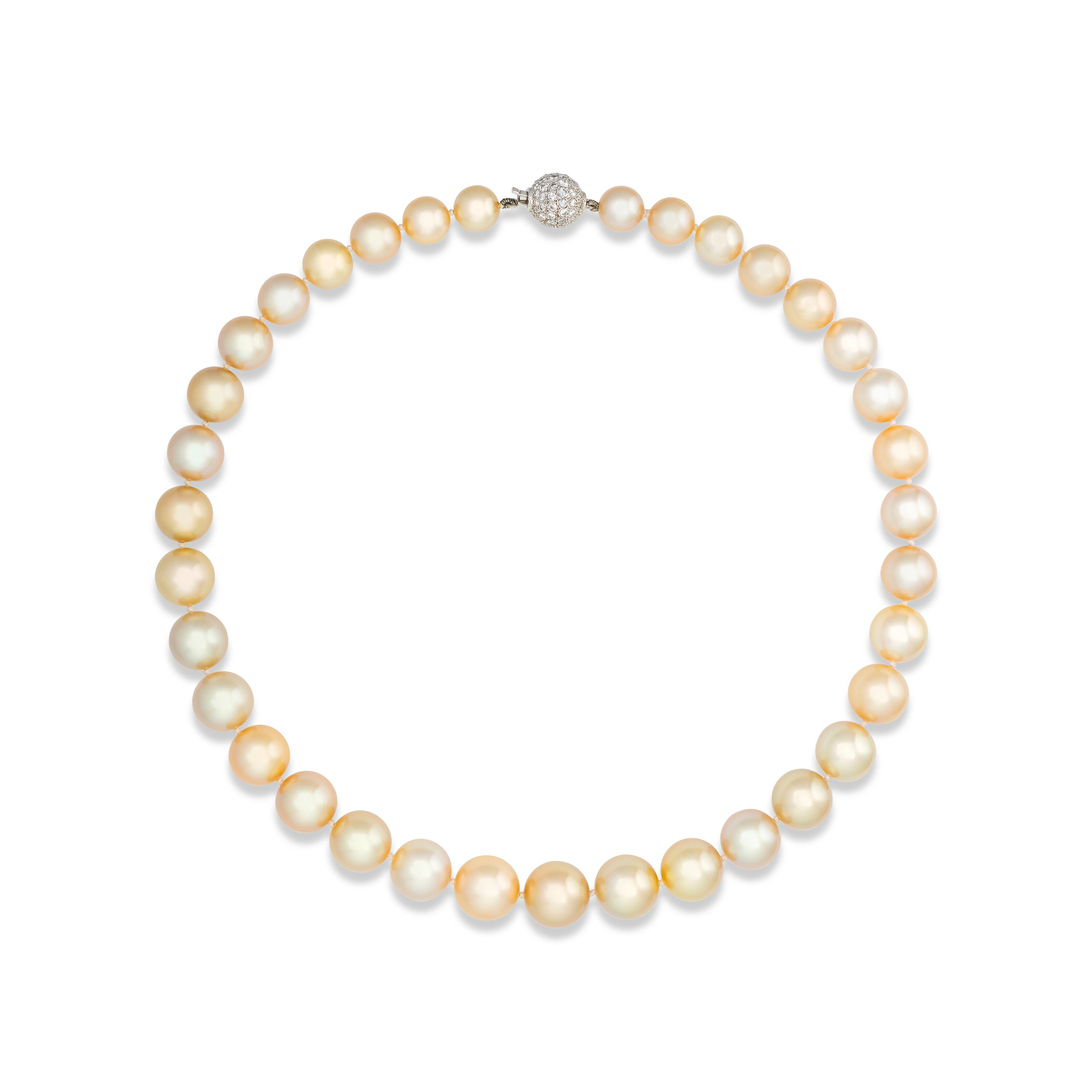 Coloured Cultured Pearl and Diamond Necklace