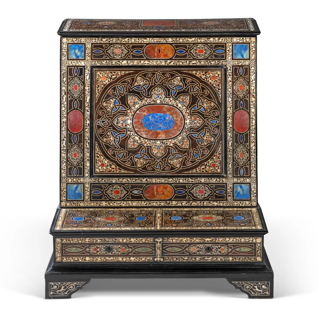 An Italian Ivory-Inlaid, Ebony, Ebonised, Kingwood and Pietra Dura Prie-Dieu