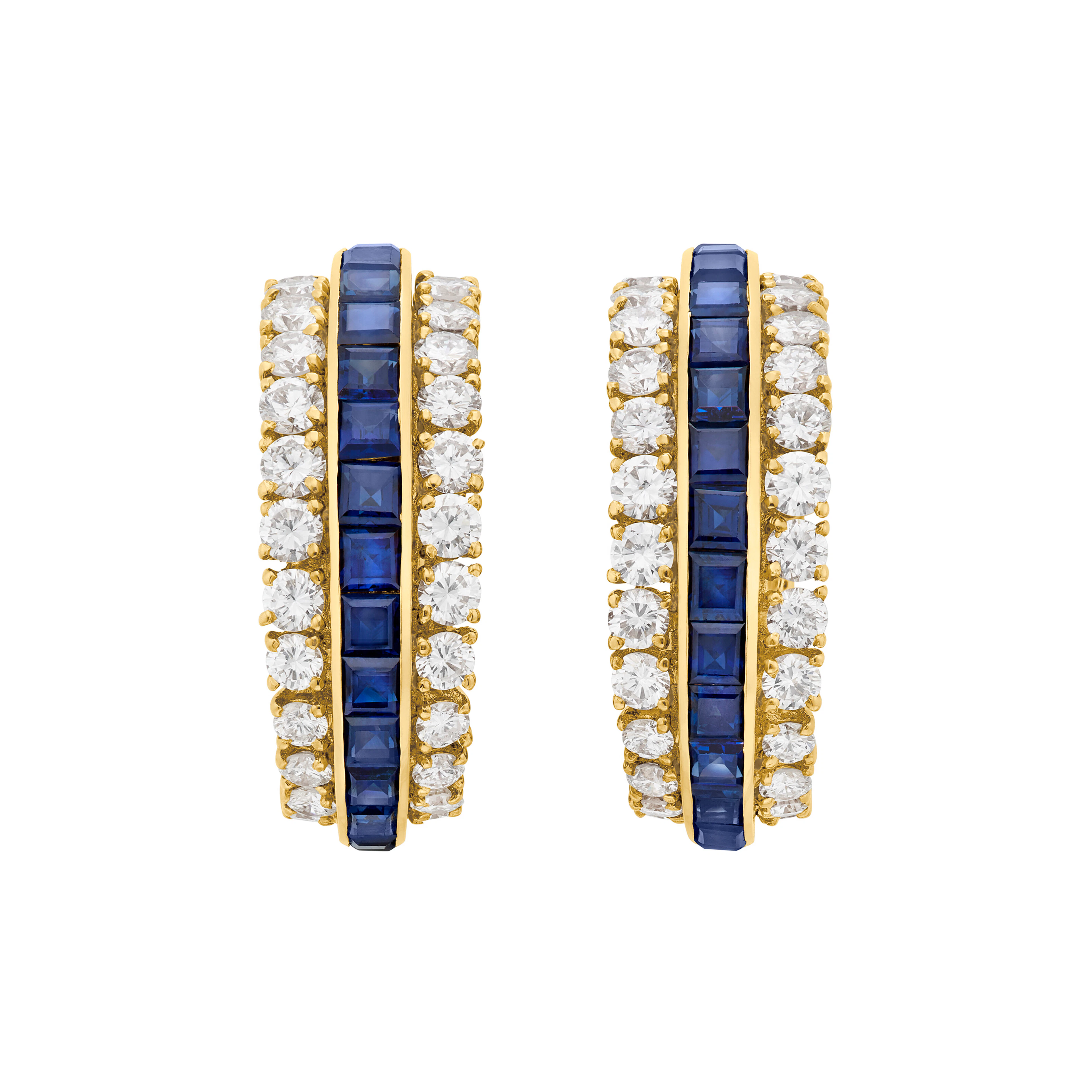 Van Cleef & Arpels Sapphire and Diamond Hoop Earrings