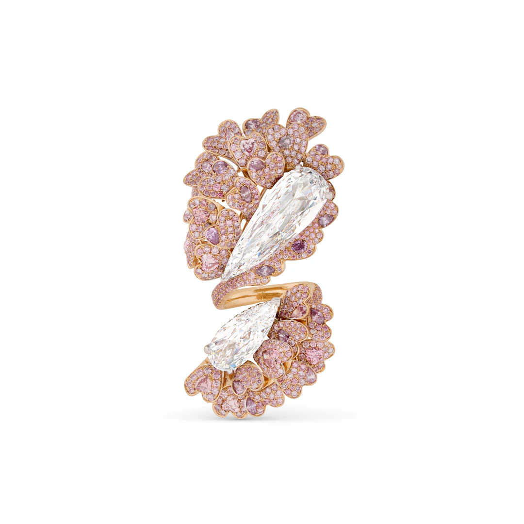 David Morris Diamond and Coloured Diamond 'Anemone' Ring
