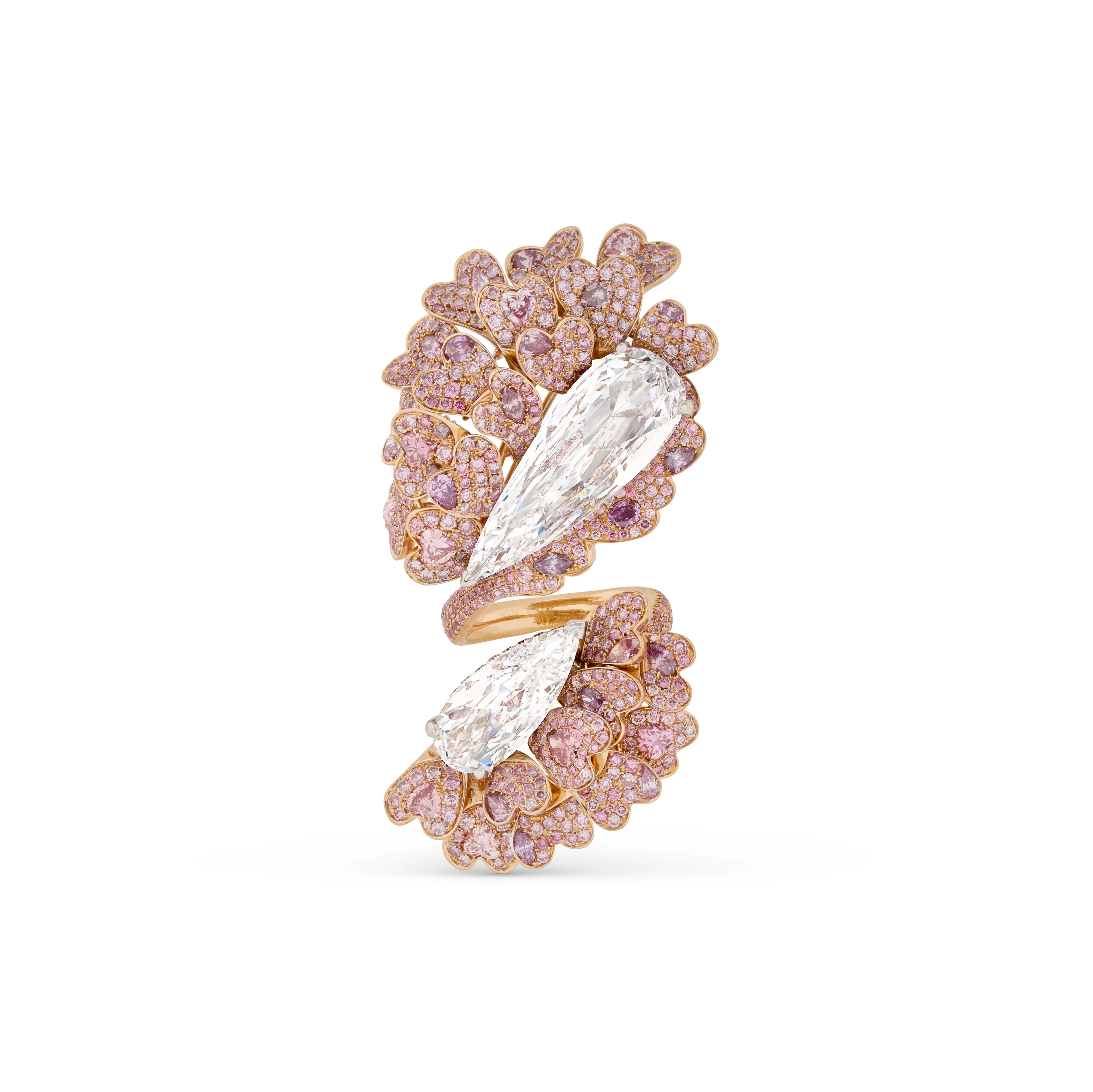 David Morris Diamond and Coloured Diamond 'Anemone' Ring