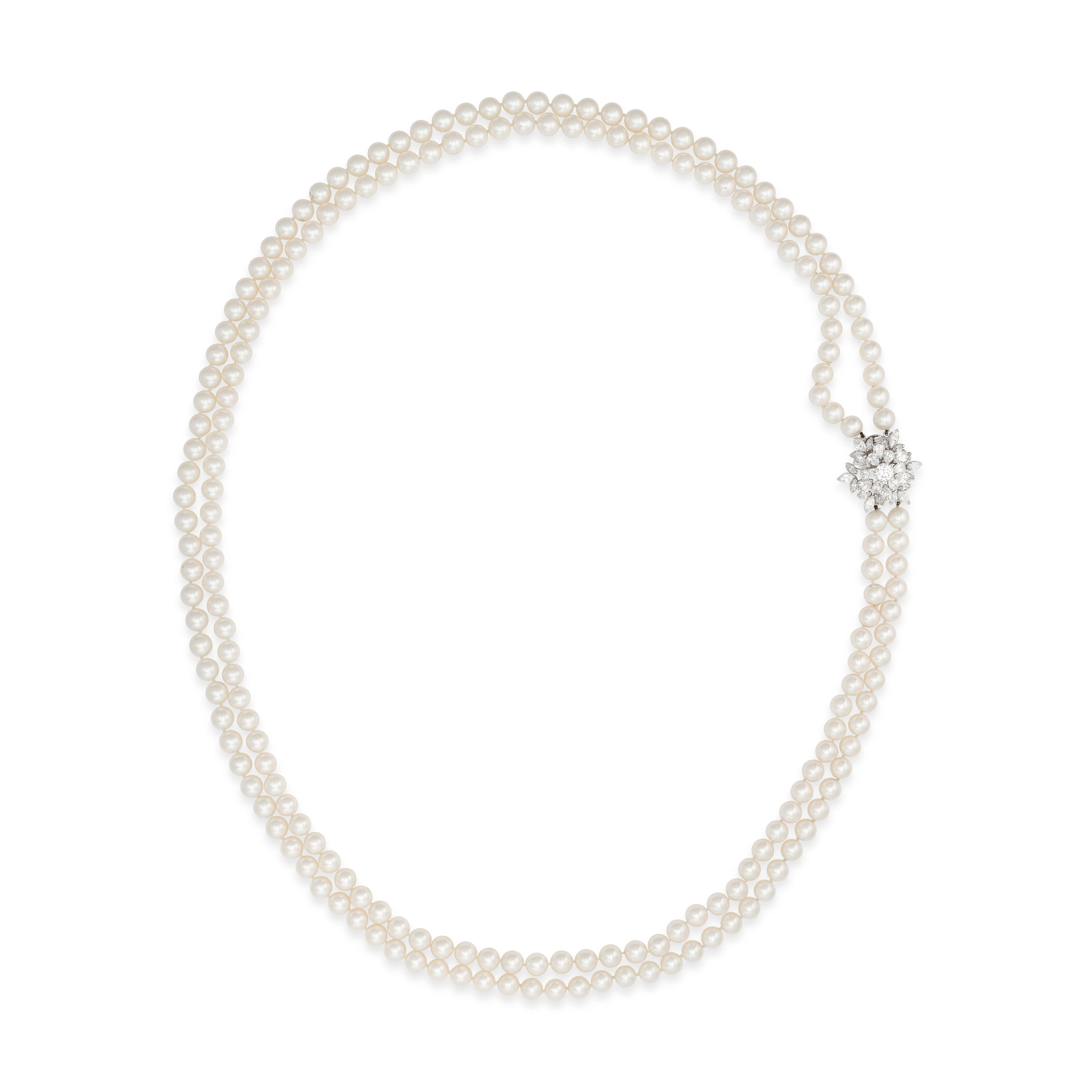 Van Cleef & Arpels Cultured Pearl and Diamond Sautoir