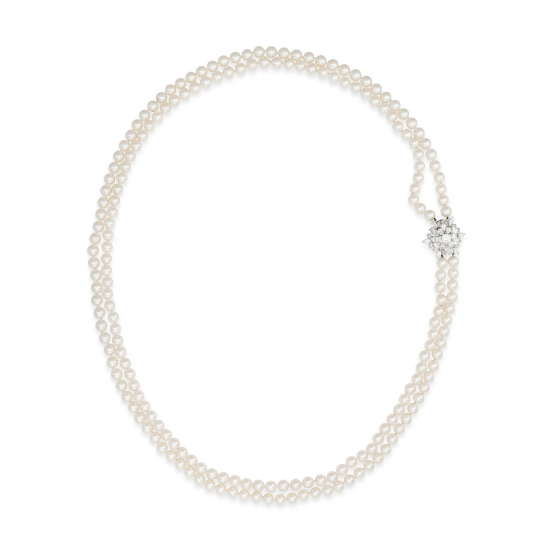 Van Cleef & Arpels Cultured Pearl and Diamond Sautoir