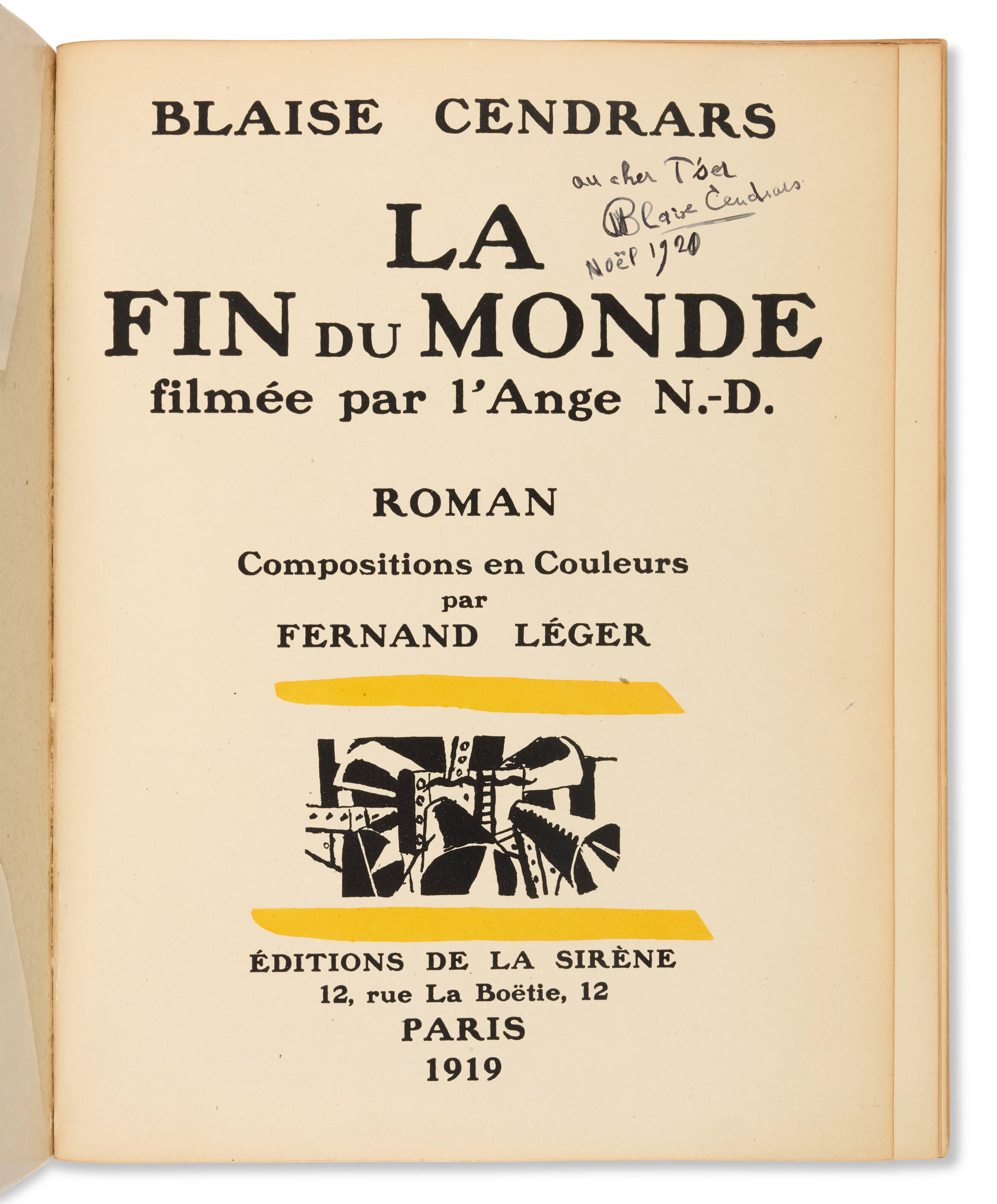 Cendrars, Blaise (1887-1961) Et Fernand Léger (1881-1955)