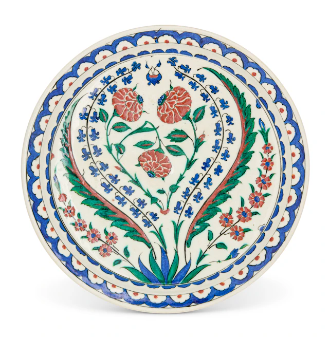 A Large Iznik Pottery Dish